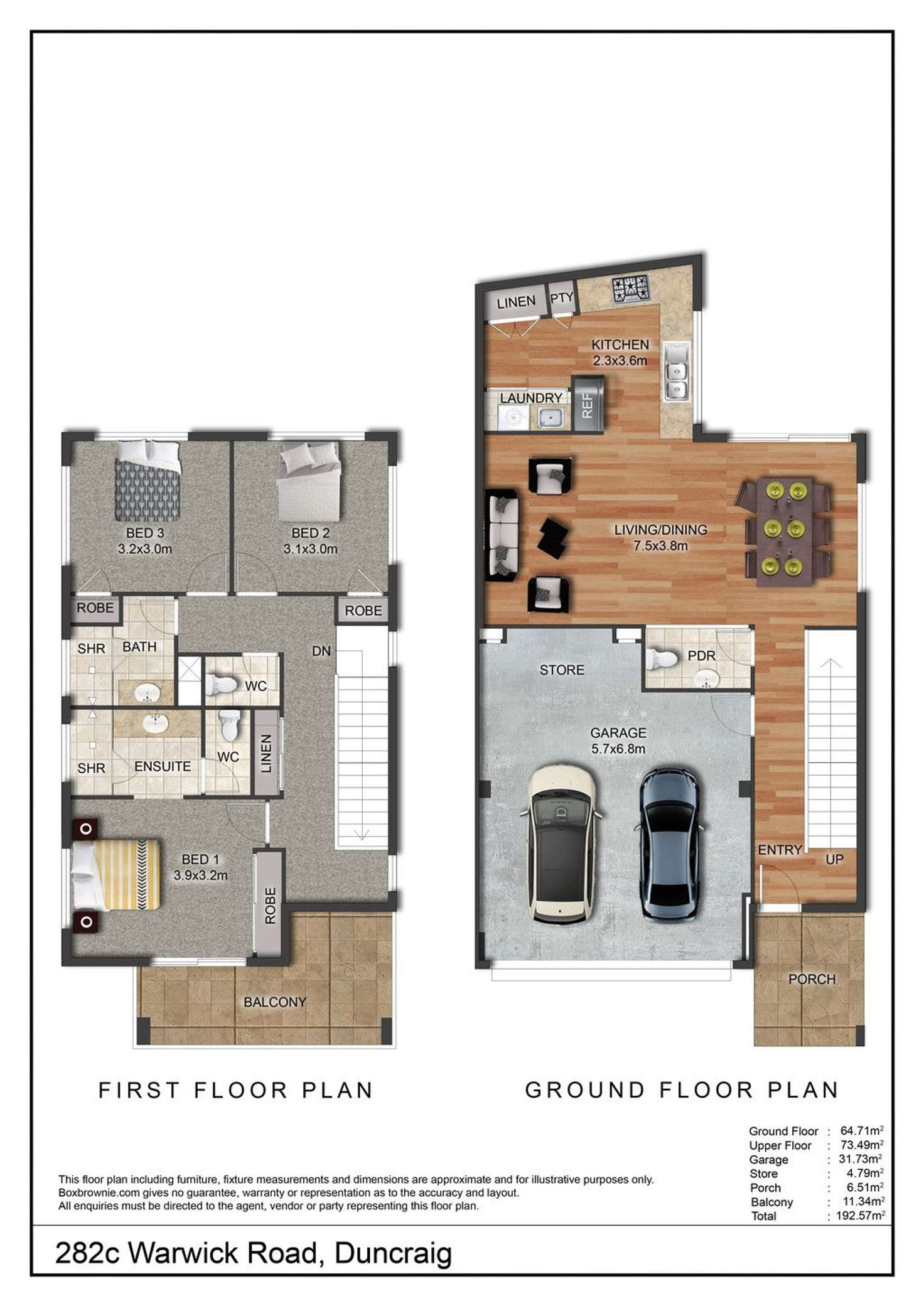Floorplan of Homely townhouse listing, 282C Warwick Road, Duncraig WA 6023