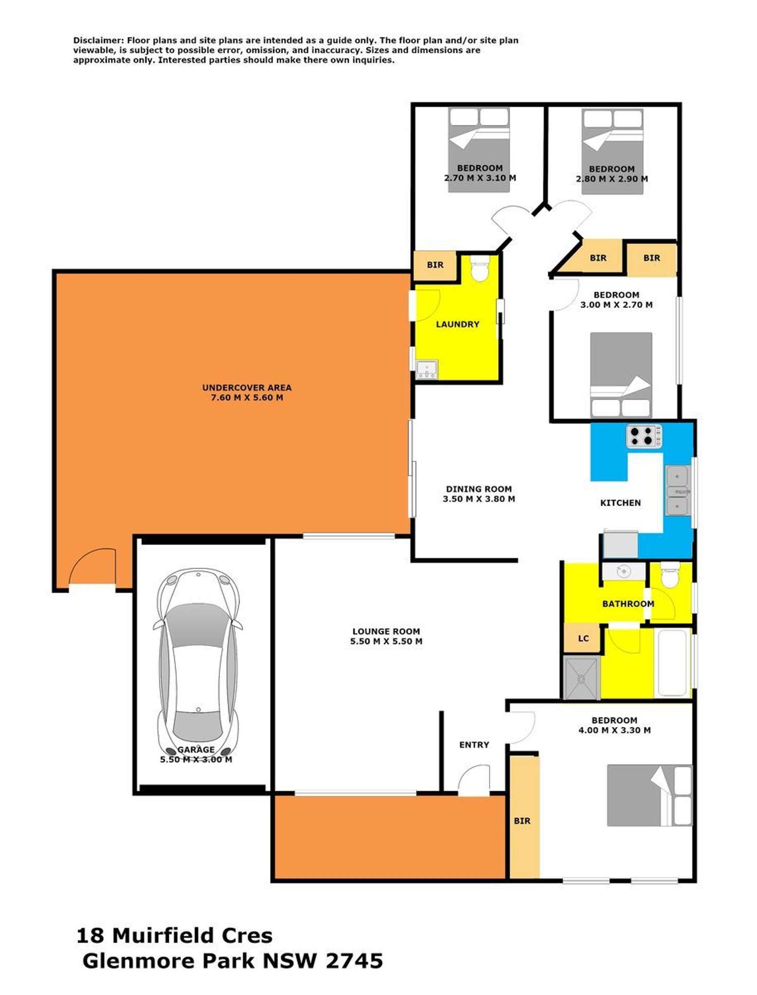 Floorplan of Homely house listing, 18 Muirfield Crescent, Glenmore Park NSW 2745