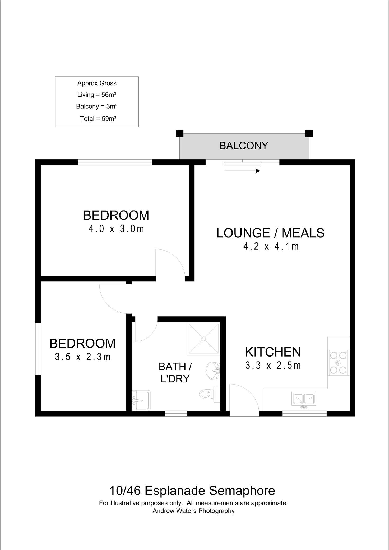 Floorplan of Homely unit listing, 10/46 Esplanade, Semaphore SA 5019