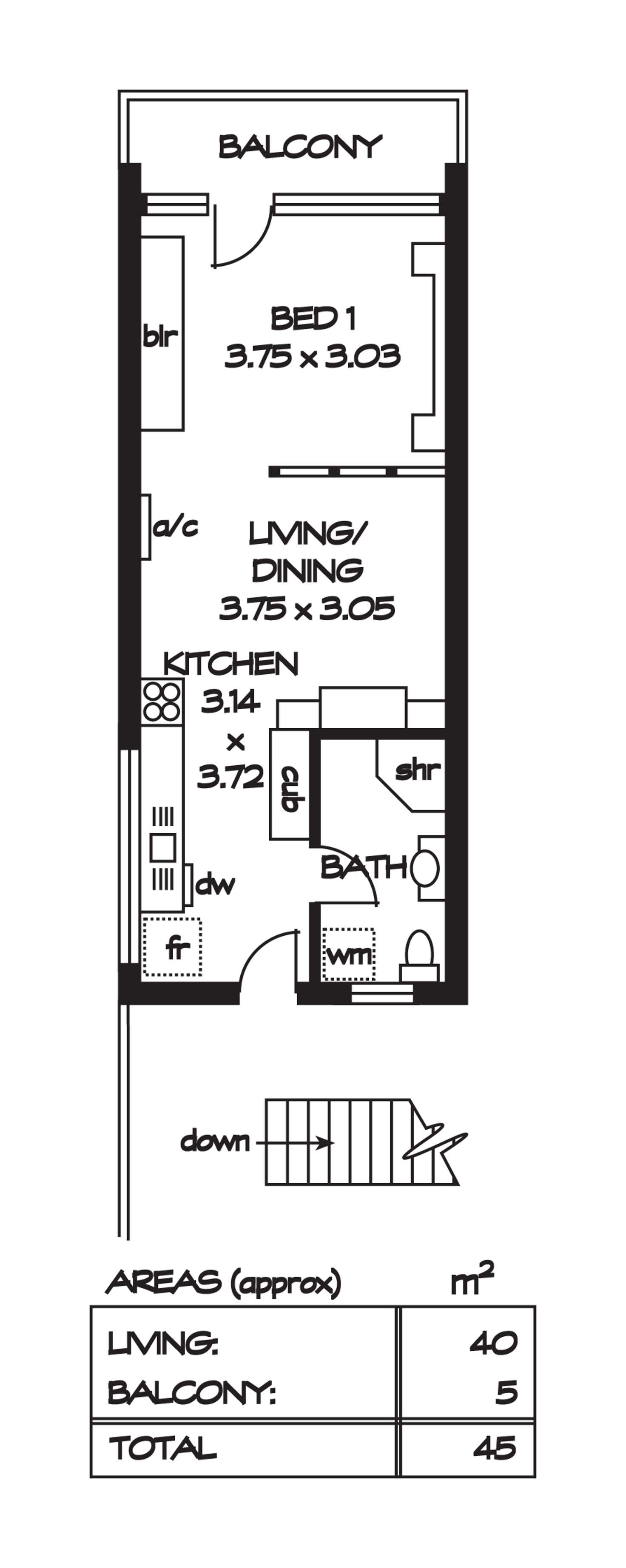 Floorplan of Homely unit listing, 8/99 Buxton Street, North Adelaide SA 5006