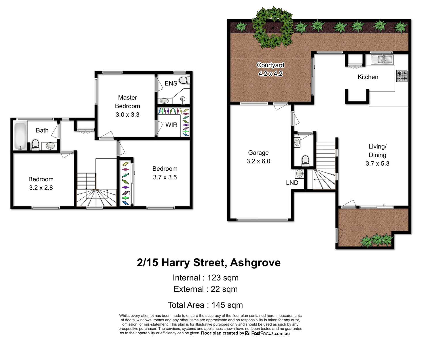 Floorplan of Homely townhouse listing, 2/15 Harry Street, Ashgrove QLD 4060