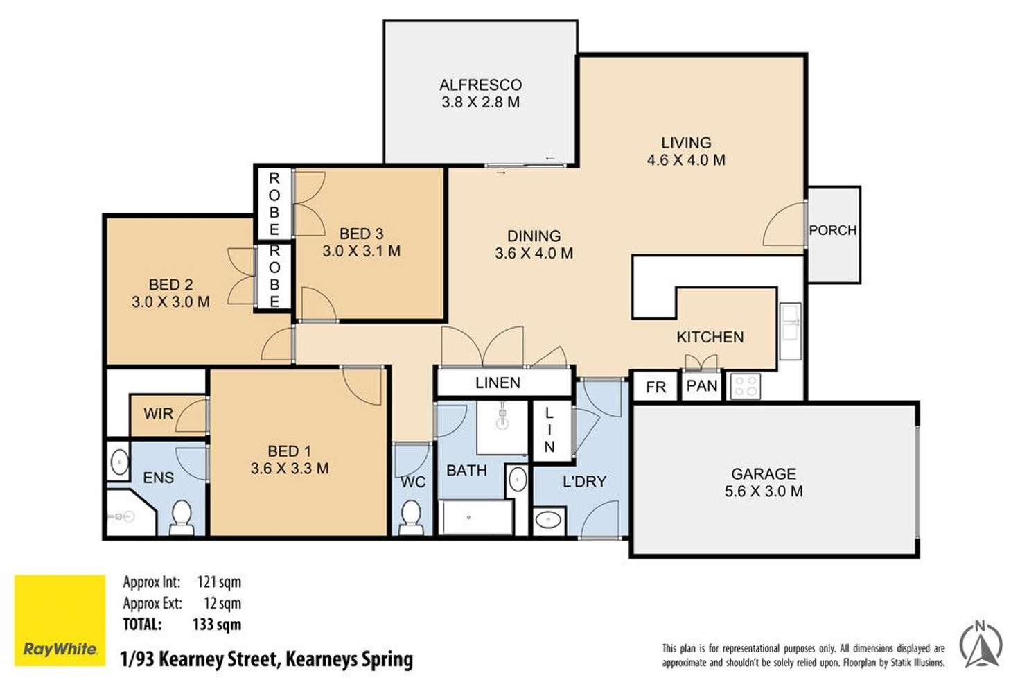Floorplan of Homely unit listing, Unit 1/93 Kearney Street, Kearneys Spring QLD 4350
