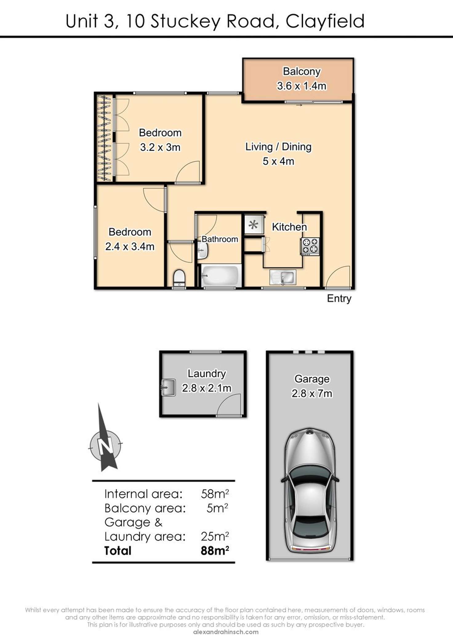 Floorplan of Homely unit listing, 3/10 Stuckey Road, Clayfield QLD 4011