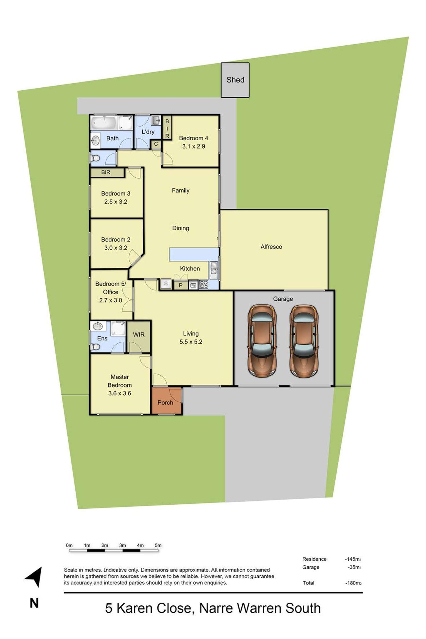 Floorplan of Homely house listing, 5 Karen Close, Narre Warren South VIC 3805