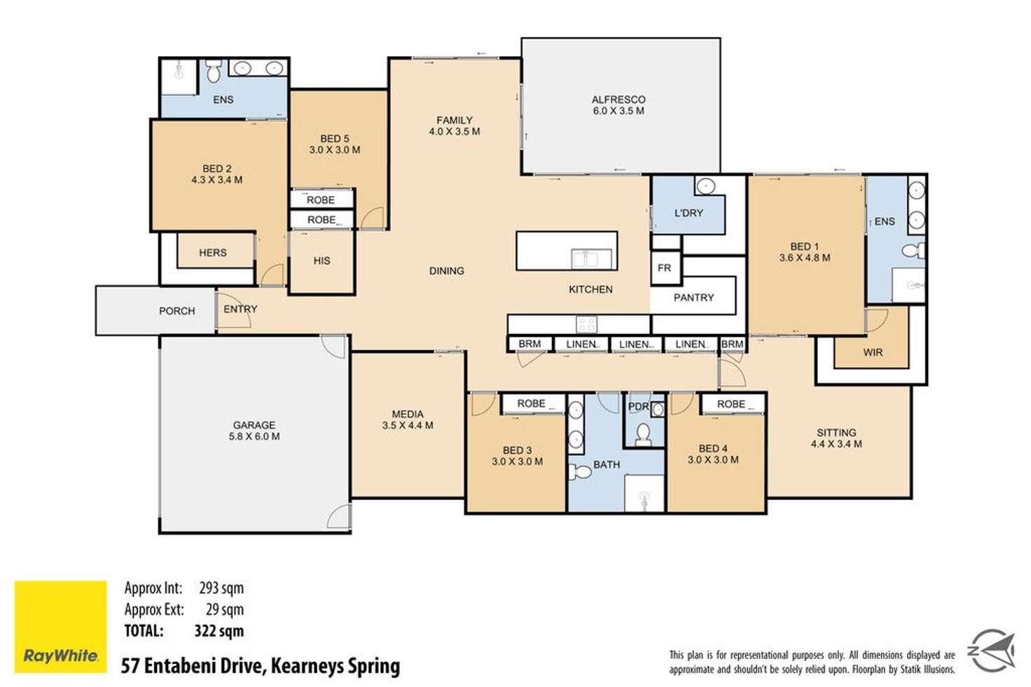 Floorplan of Homely house listing, 57 Entabeni Drive, Kearneys Spring QLD 4350