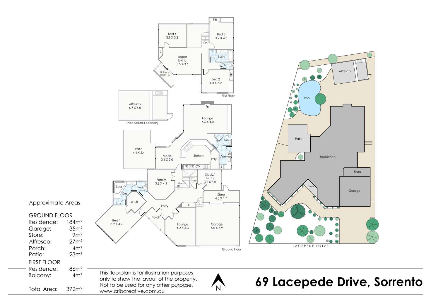 Floorplan of Homely house listing, 69 Lacepede Drive, Sorrento WA 6020