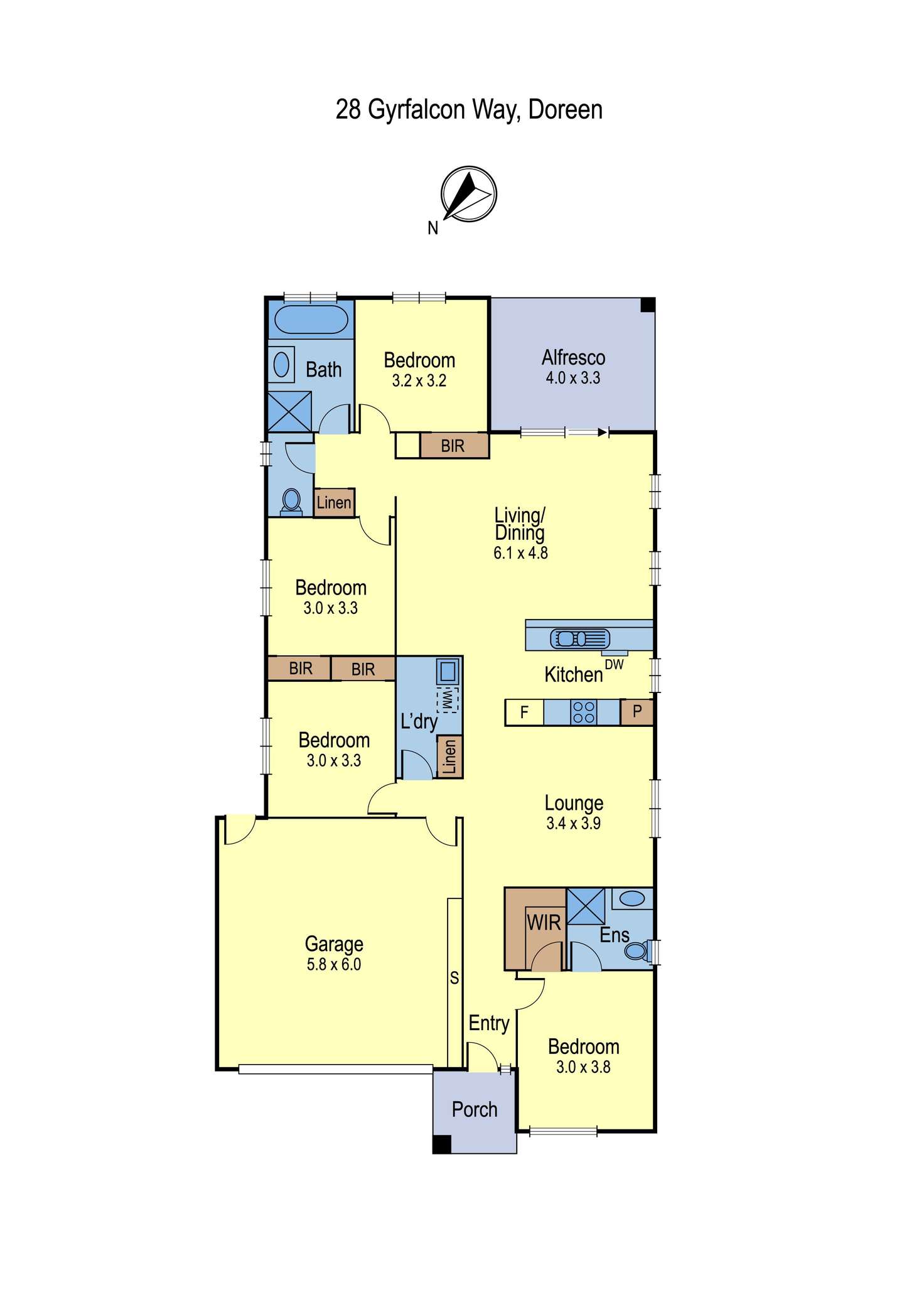 Floorplan of Homely house listing, 28 Gyrfalcon Way, Doreen VIC 3754