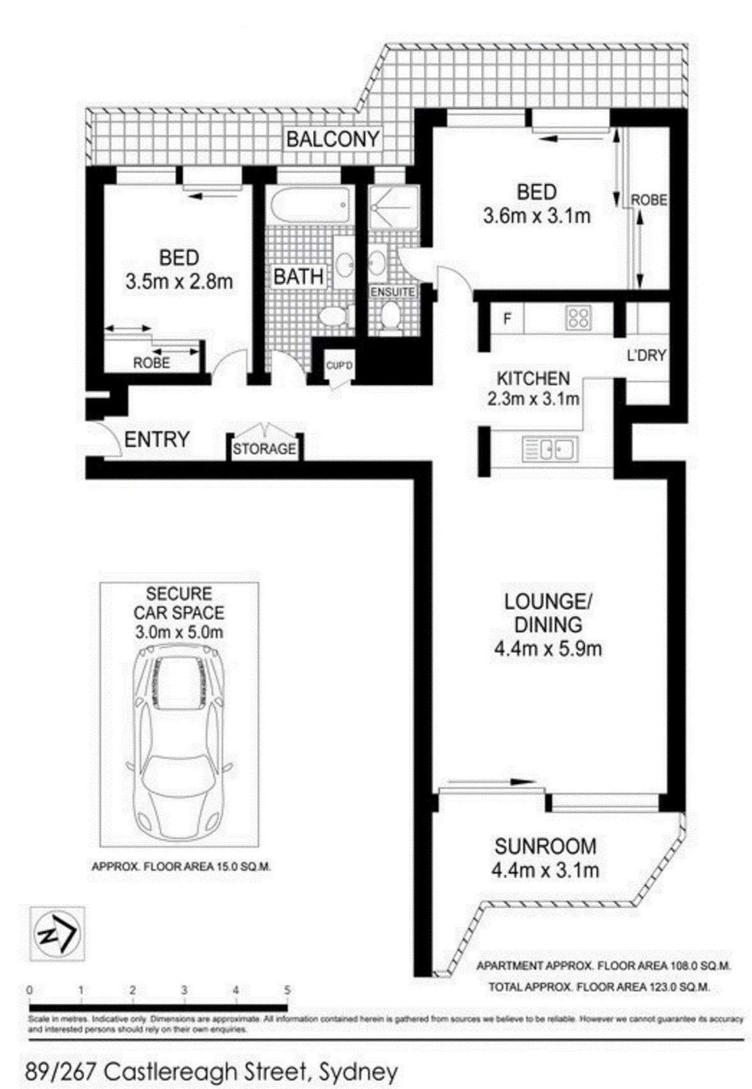Floorplan of Homely apartment listing, 89/267 Castlereagh Street, Sydney NSW 2000