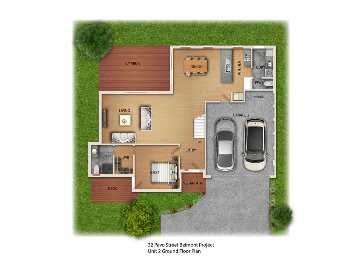 Floorplan of Homely townhouse listing, 2/32 Pavo Street, Belmont VIC 3216