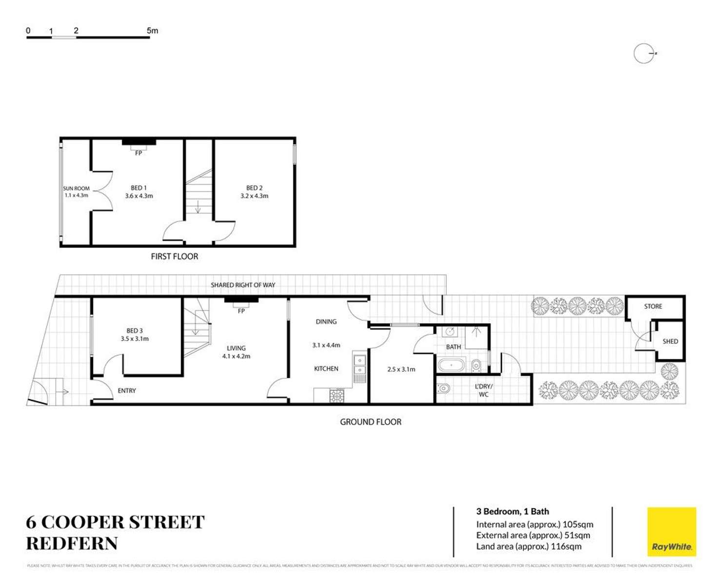 Floorplan of Homely terrace listing, 6 Cooper Street, Redfern NSW 2016