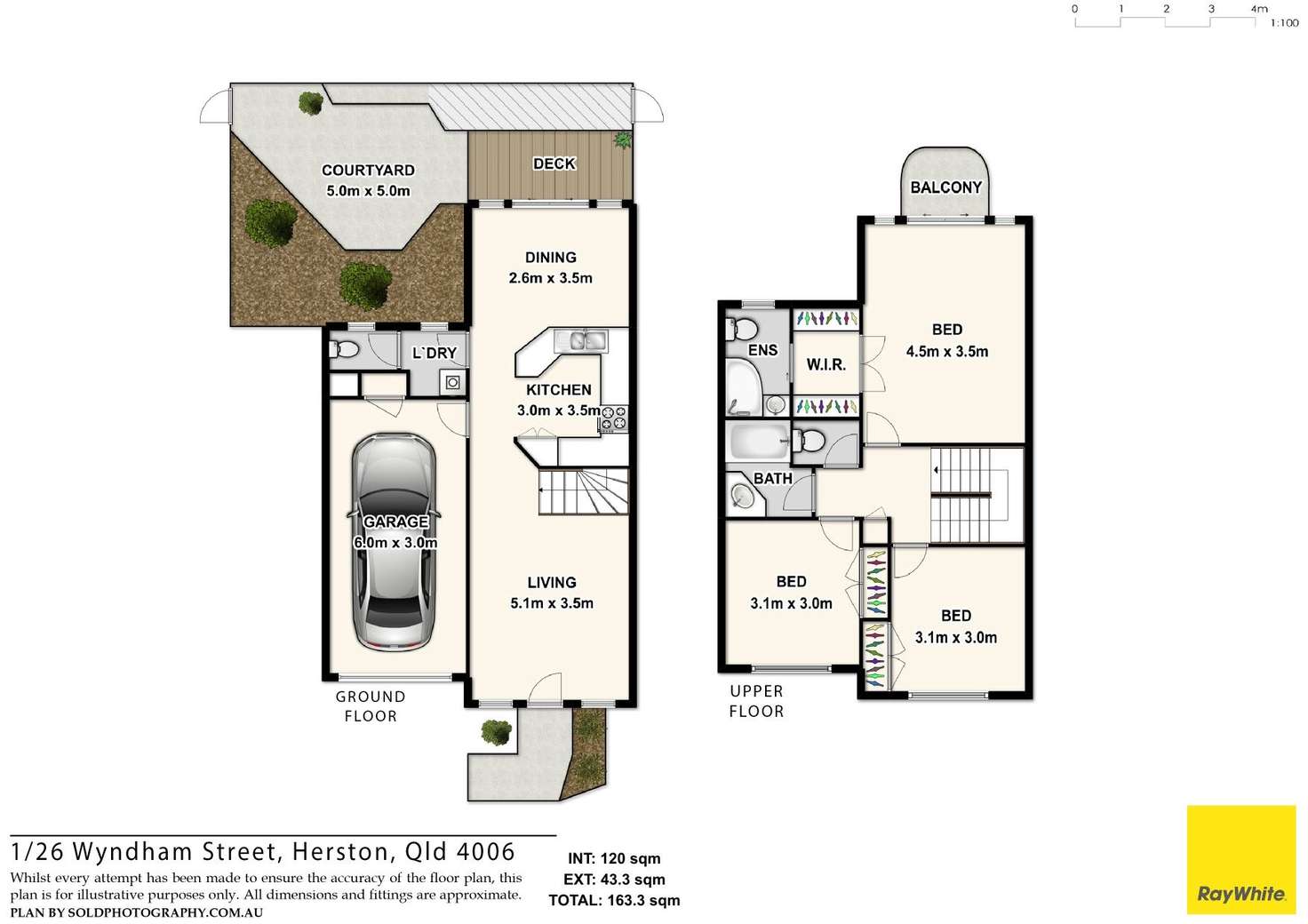 Floorplan of Homely townhouse listing, 1/26 Wyndham Street, Herston QLD 4006