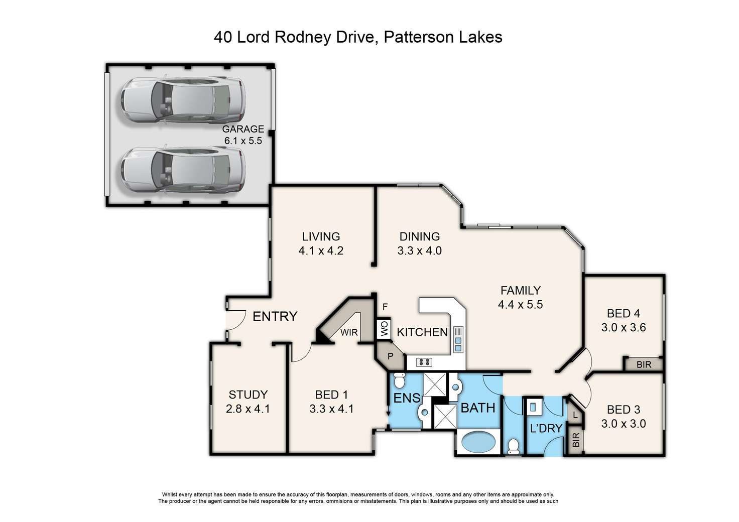 Floorplan of Homely house listing, 40 Lord Rodney Drive, Patterson Lakes VIC 3197