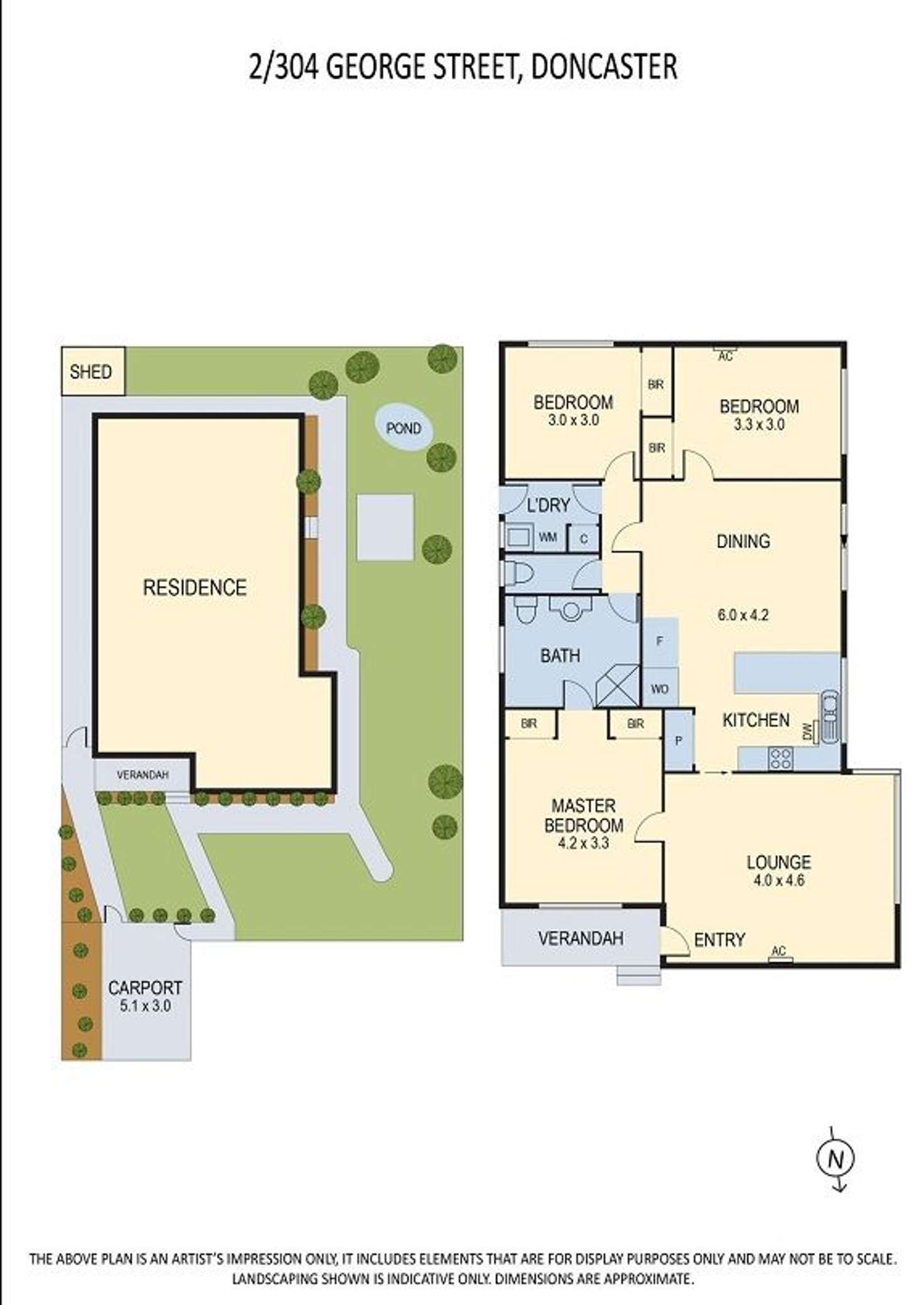Floorplan of Homely unit listing, 2/304 George Street, Doncaster VIC 3108