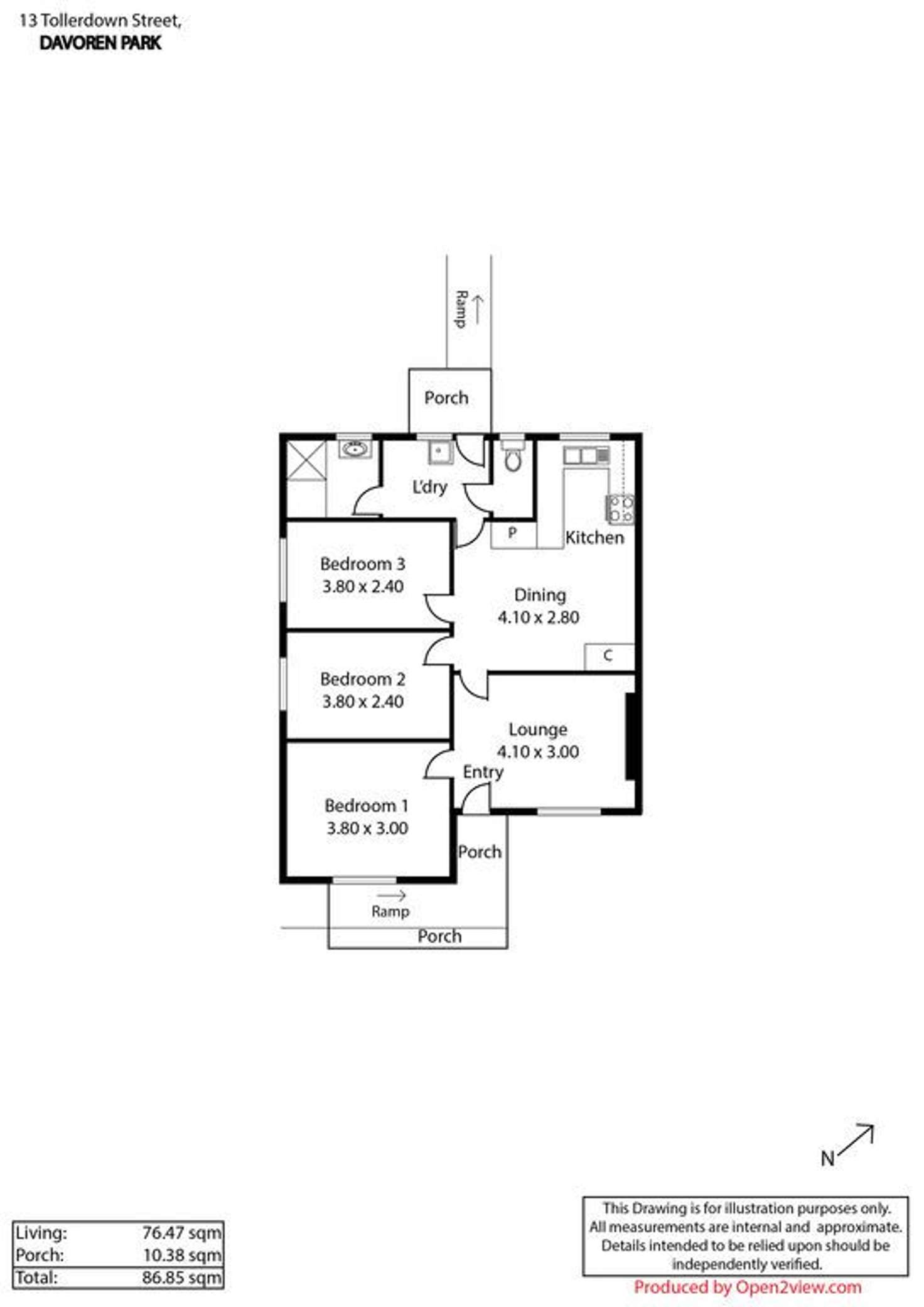 Floorplan of Homely house listing, 13 Tollerdown Street, Davoren Park SA 5113