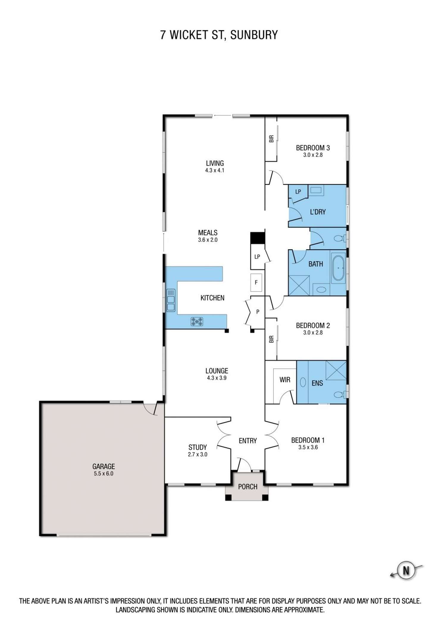 Floorplan of Homely house listing, 7 Wicket Street, Sunbury VIC 3429