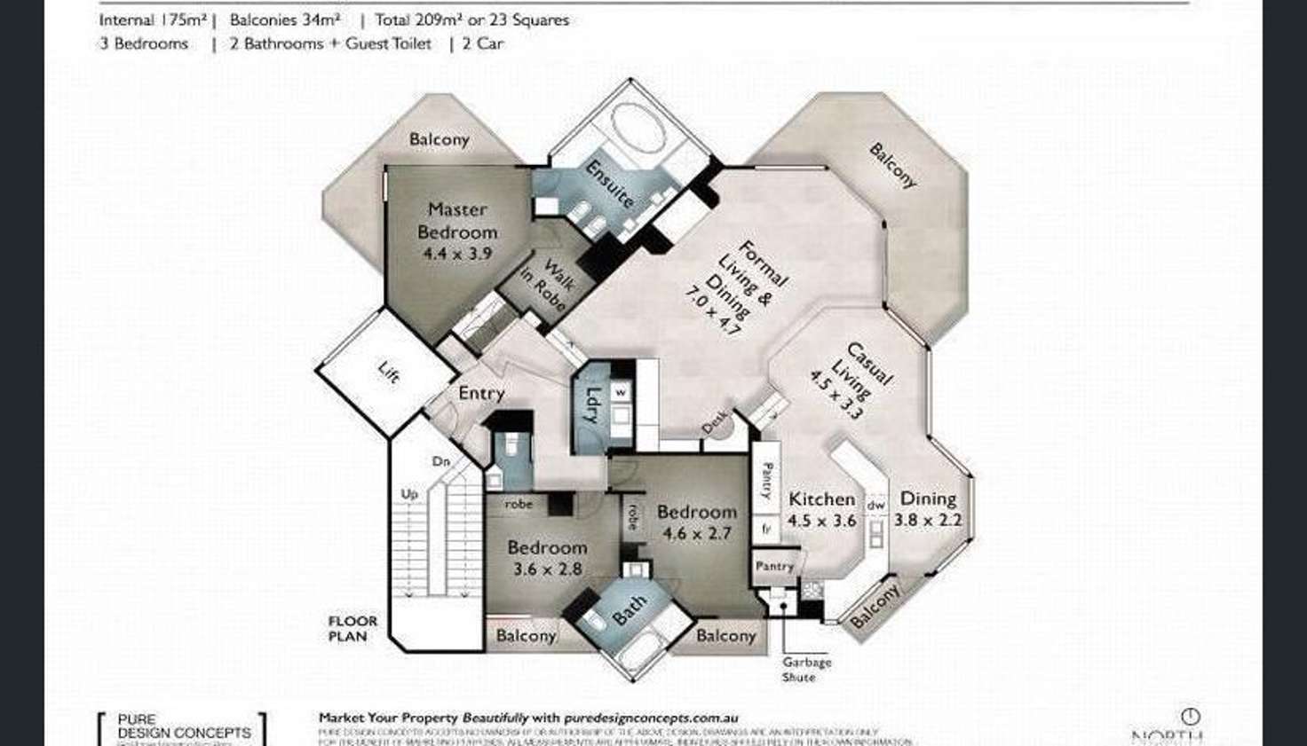 Floorplan of Homely apartment listing, 2/3456 Main Beach Parade, Main Beach QLD 4217