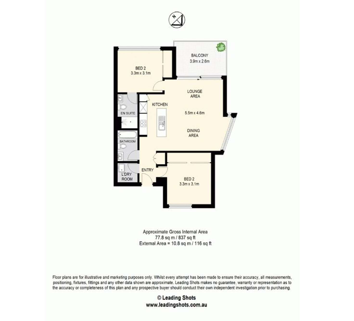Floorplan of Homely apartment listing, 30512/2 Harbour Road, Hamilton QLD 4007