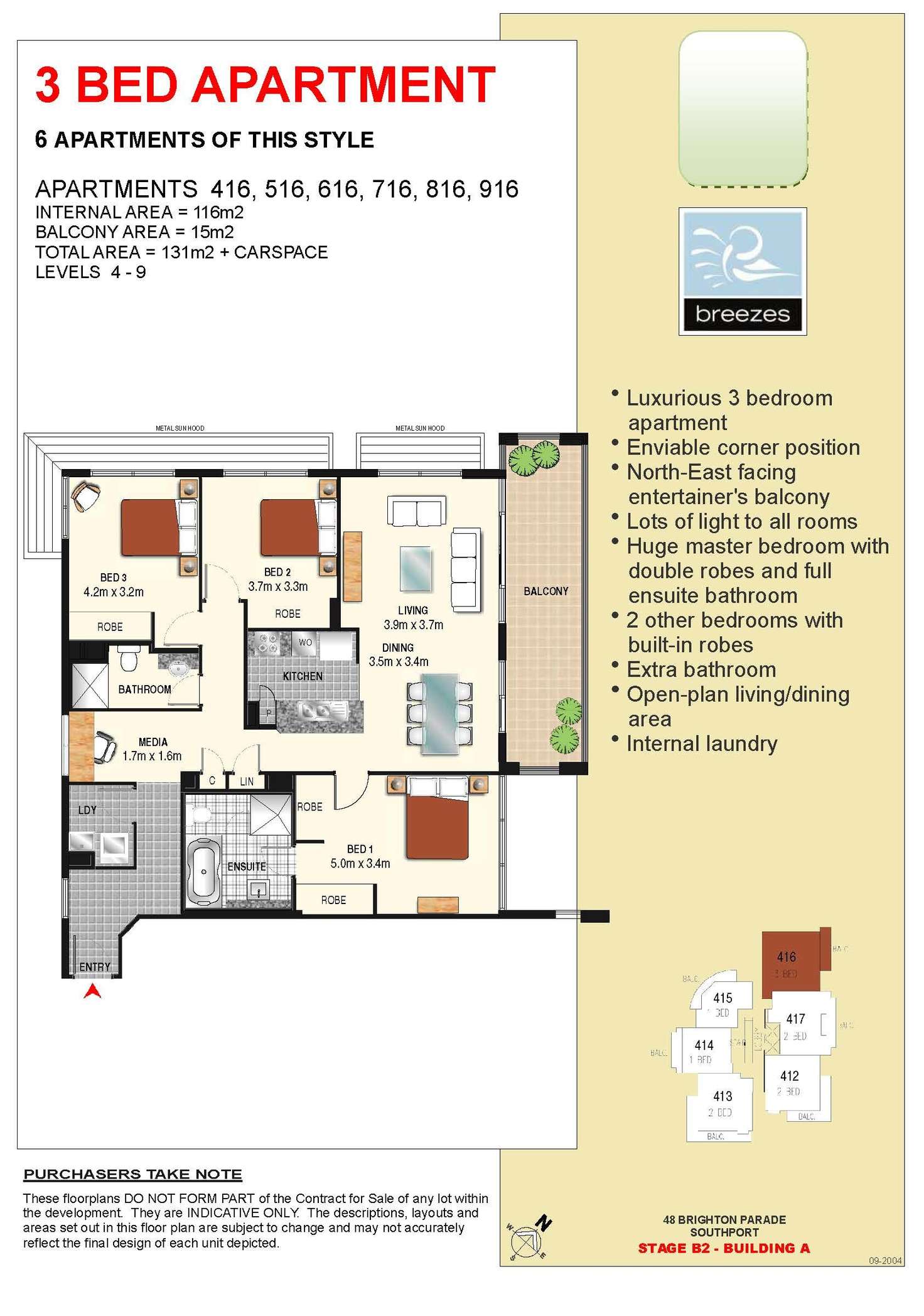 Floorplan of Homely apartment listing, 416/3 Como Crescent, Southport QLD 4215