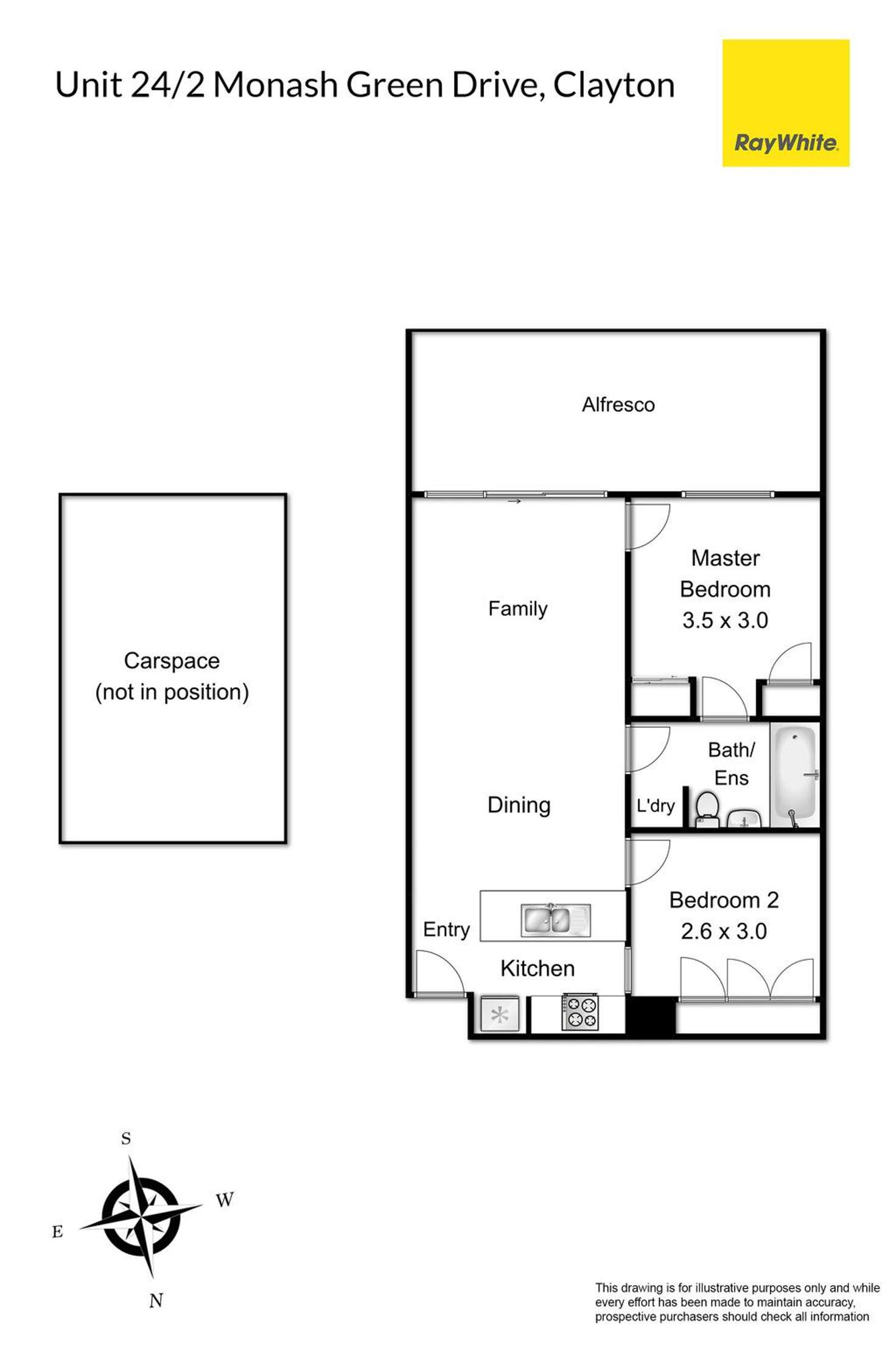 Floorplan of Homely apartment listing, 24/2 Monash Green Drive, Clayton VIC 3168