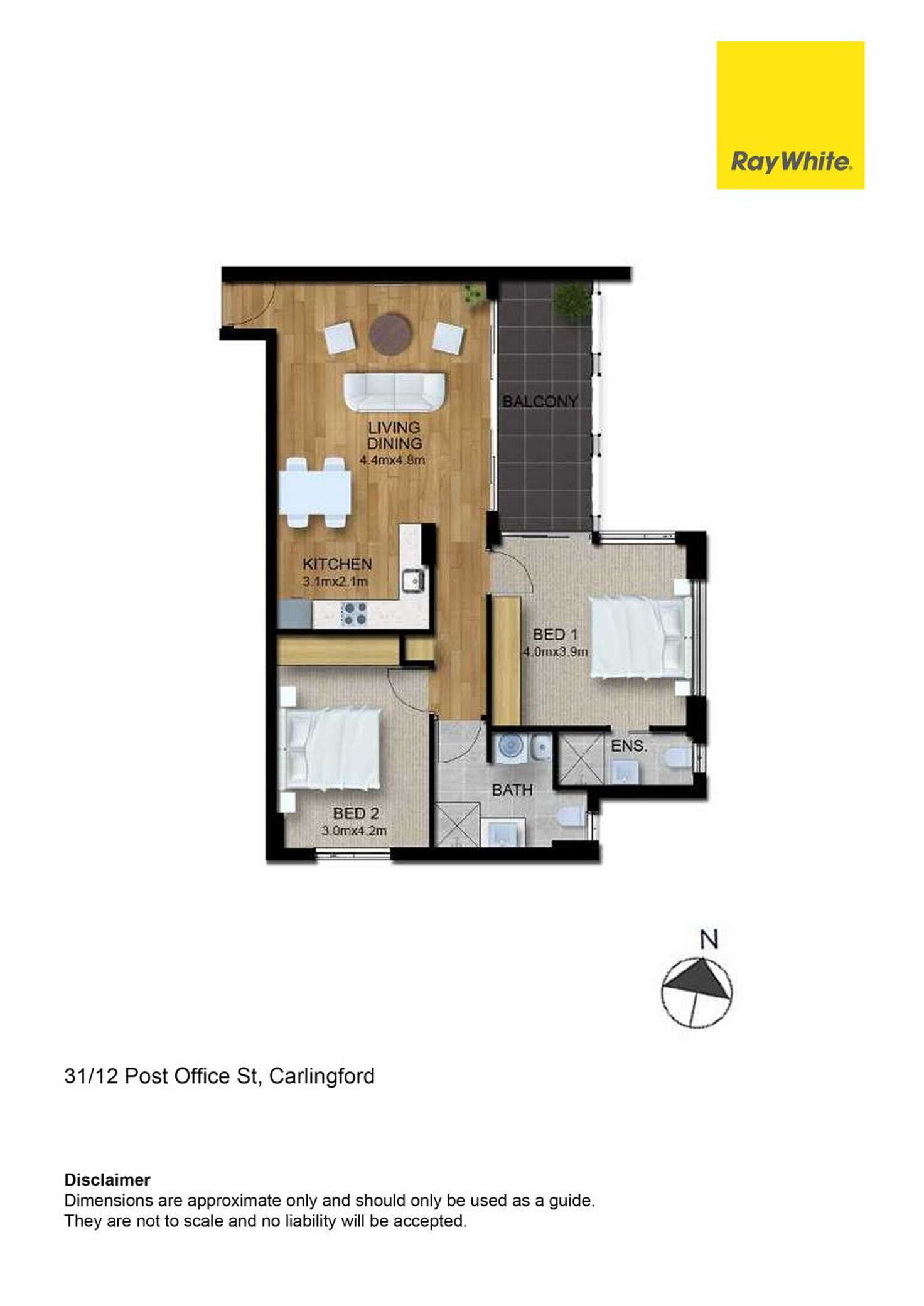 Floorplan of Homely apartment listing, 31/12 Post Office Street, Carlingford NSW 2118