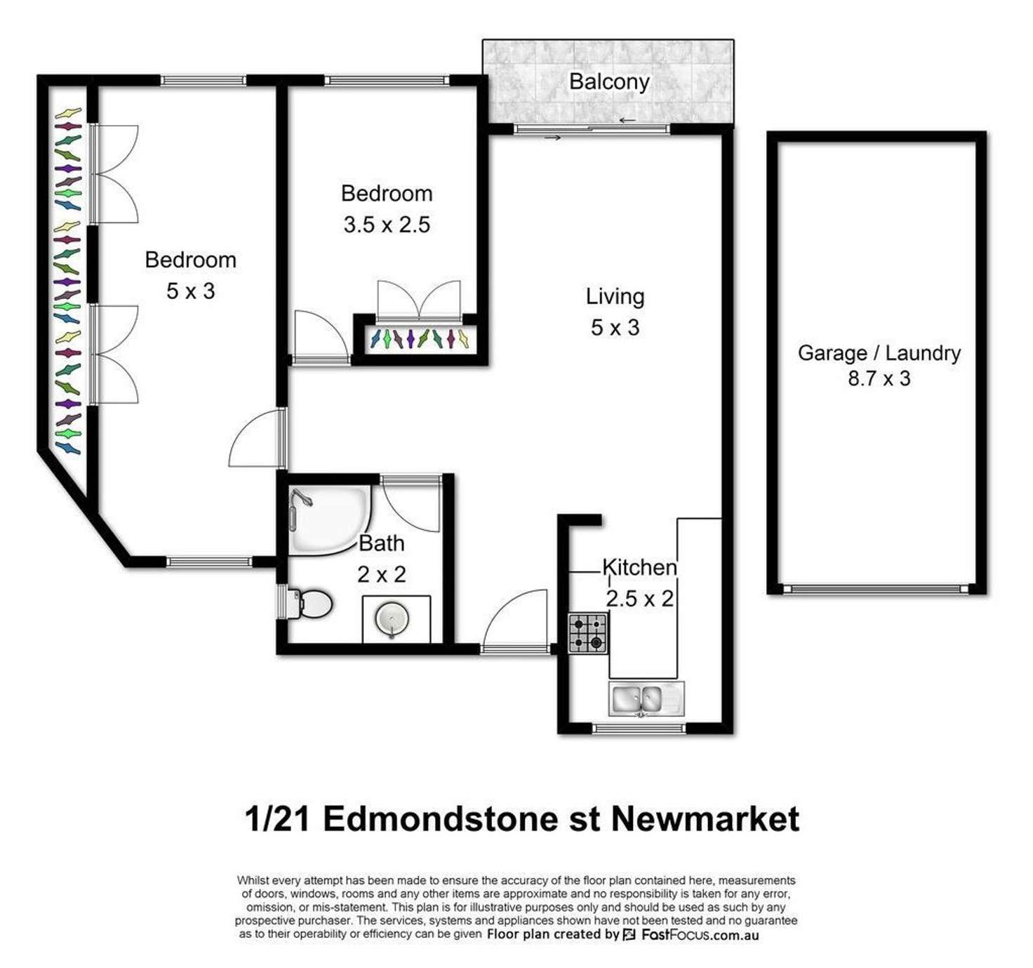 Floorplan of Homely unit listing, 1/21 Edmondstone Street, Newmarket QLD 4051