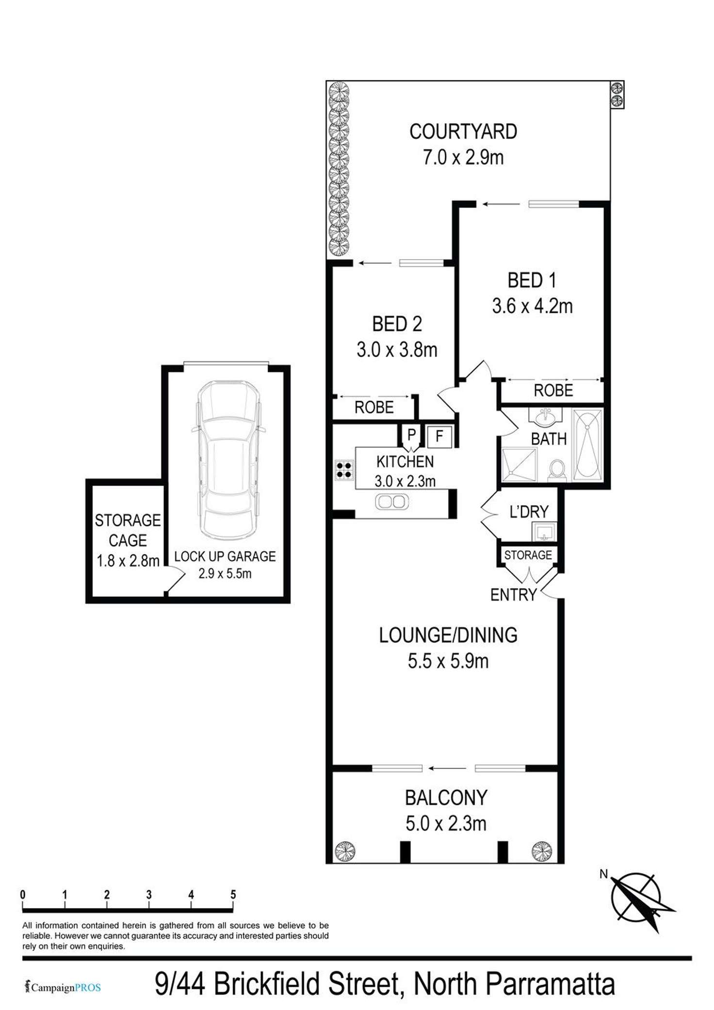 Floorplan of Homely apartment listing, 9/40-44 Brickfield Street, North Parramatta NSW 2151