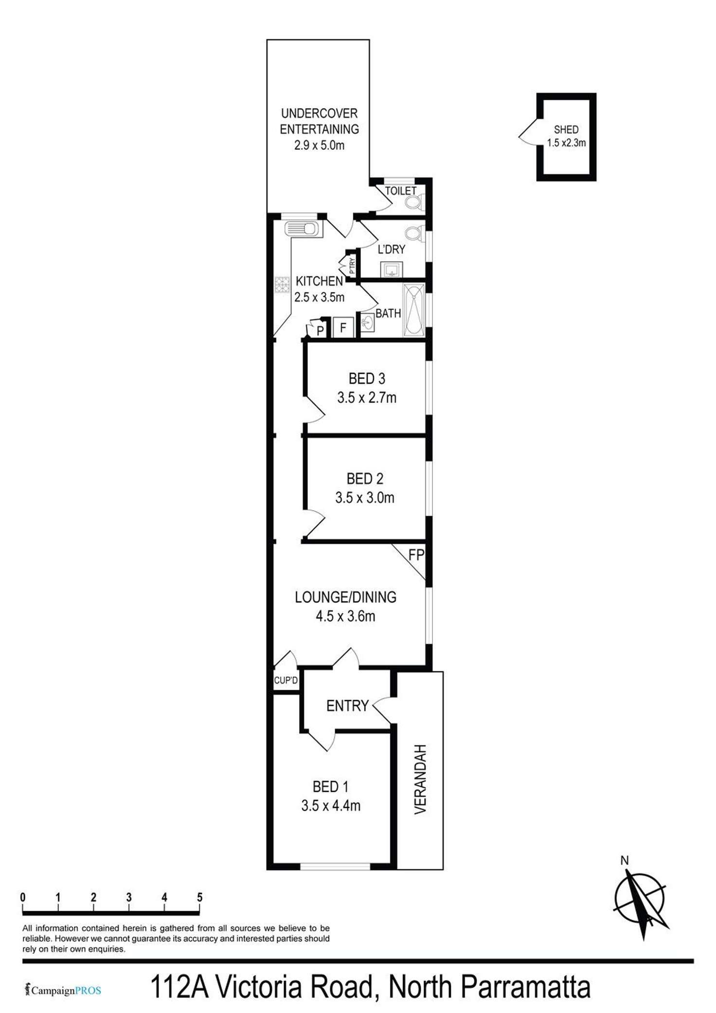 Floorplan of Homely semiDetached listing, 112A Victoria Road, North Parramatta NSW 2151