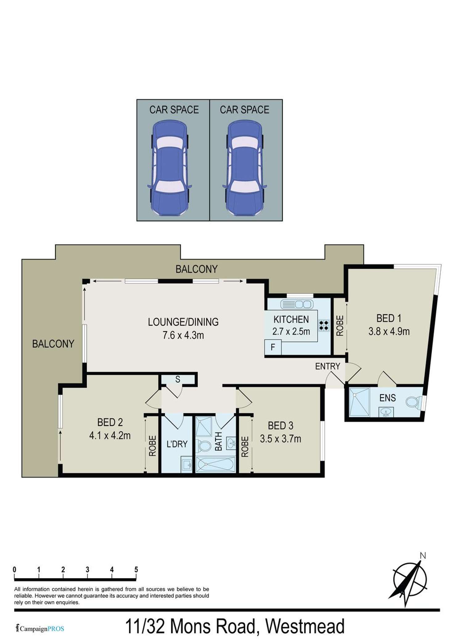 Floorplan of Homely unit listing, 11/32 Mons Road, Westmead NSW 2145