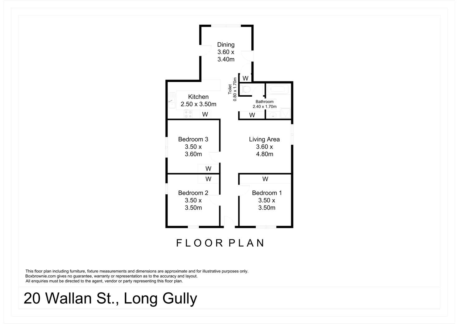 Floorplan of Homely house listing, 20 Wallan Street, Long Gully VIC 3550