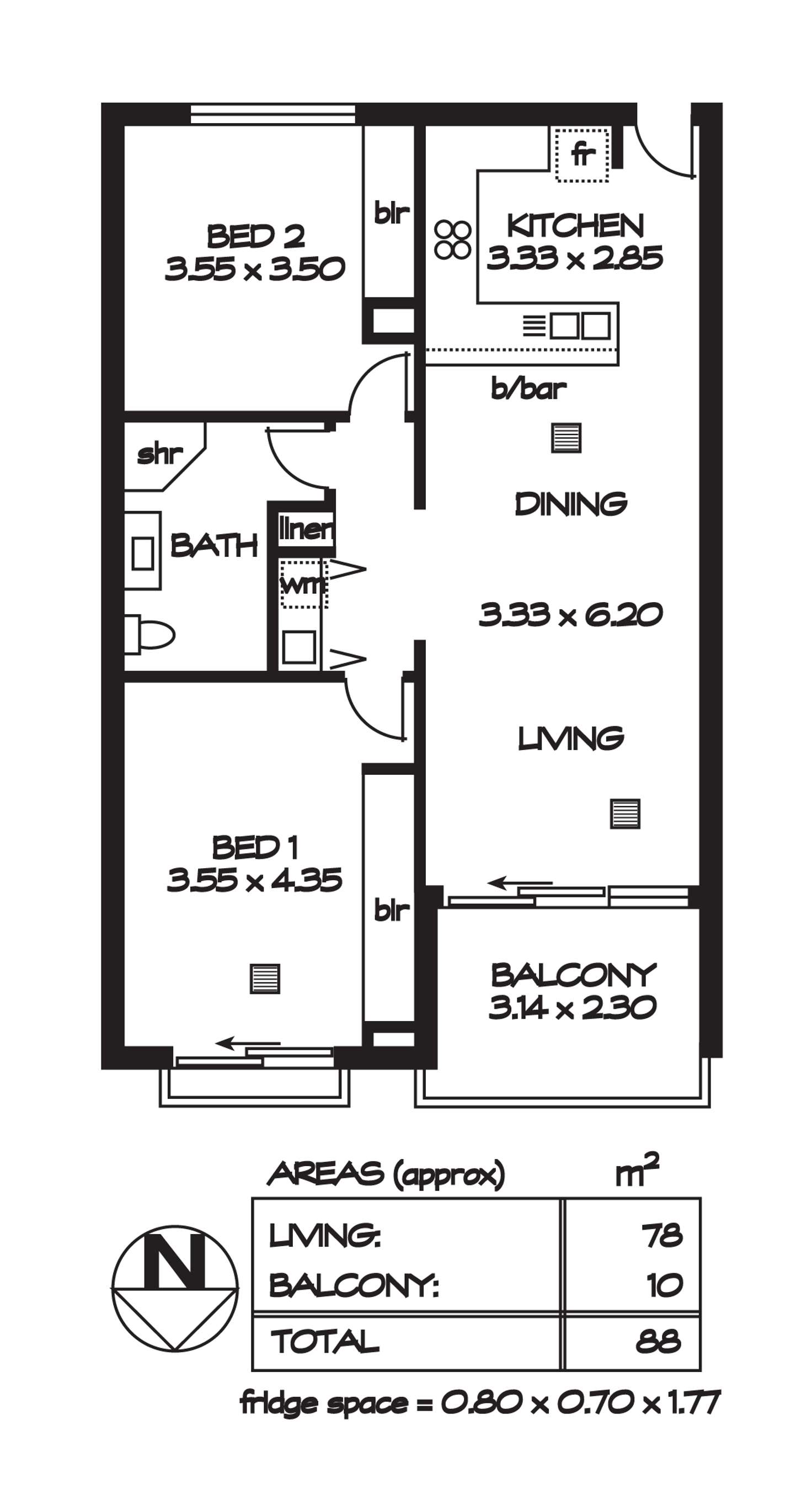 Floorplan of Homely unit listing, 4/1 Coventry Street, Mawson Lakes SA 5095