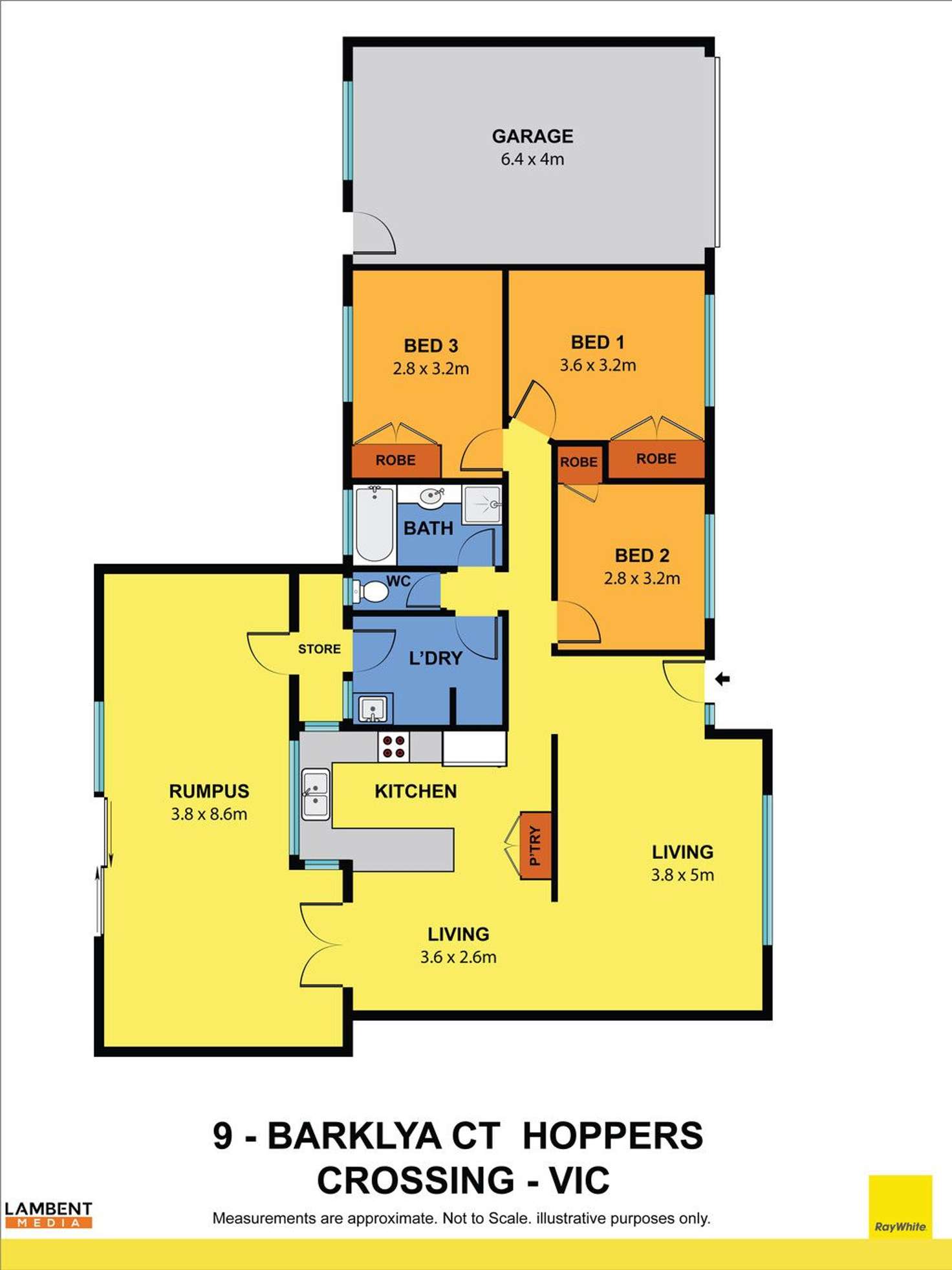 Floorplan of Homely house listing, 9 Barklya Court, Hoppers Crossing VIC 3029