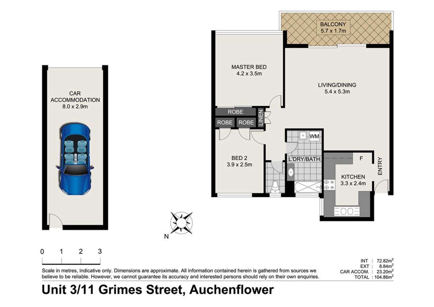 Floorplan of Homely apartment listing, 3/11 Grimes Street, Auchenflower QLD 4066