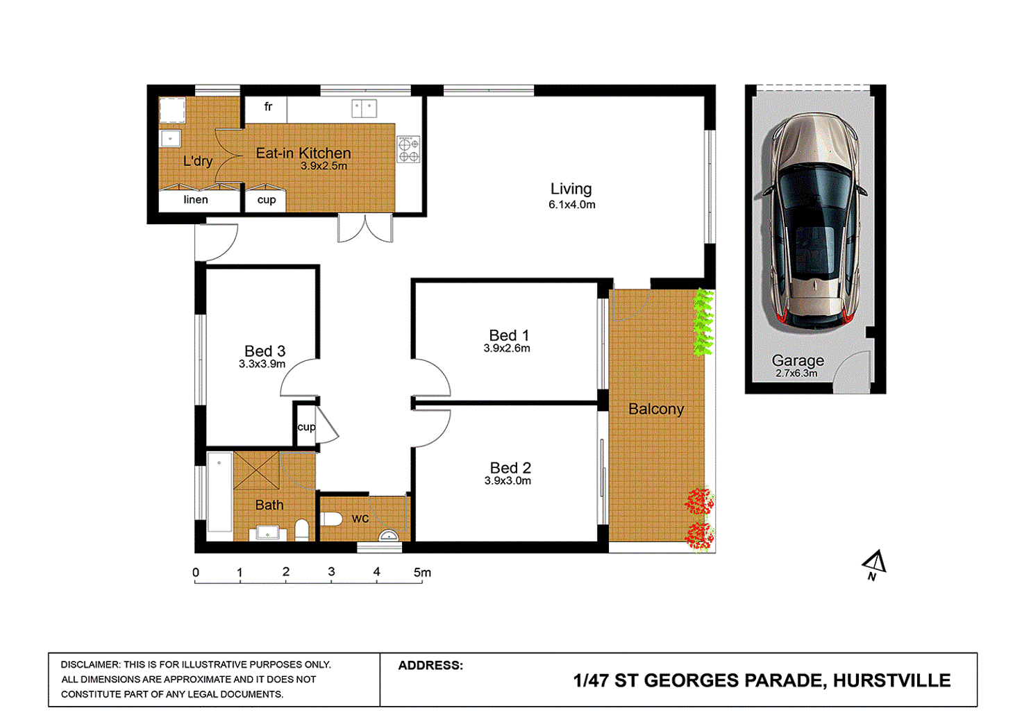 Floorplan of Homely apartment listing, 1/47 St Georges Parade, Hurstville NSW 2220