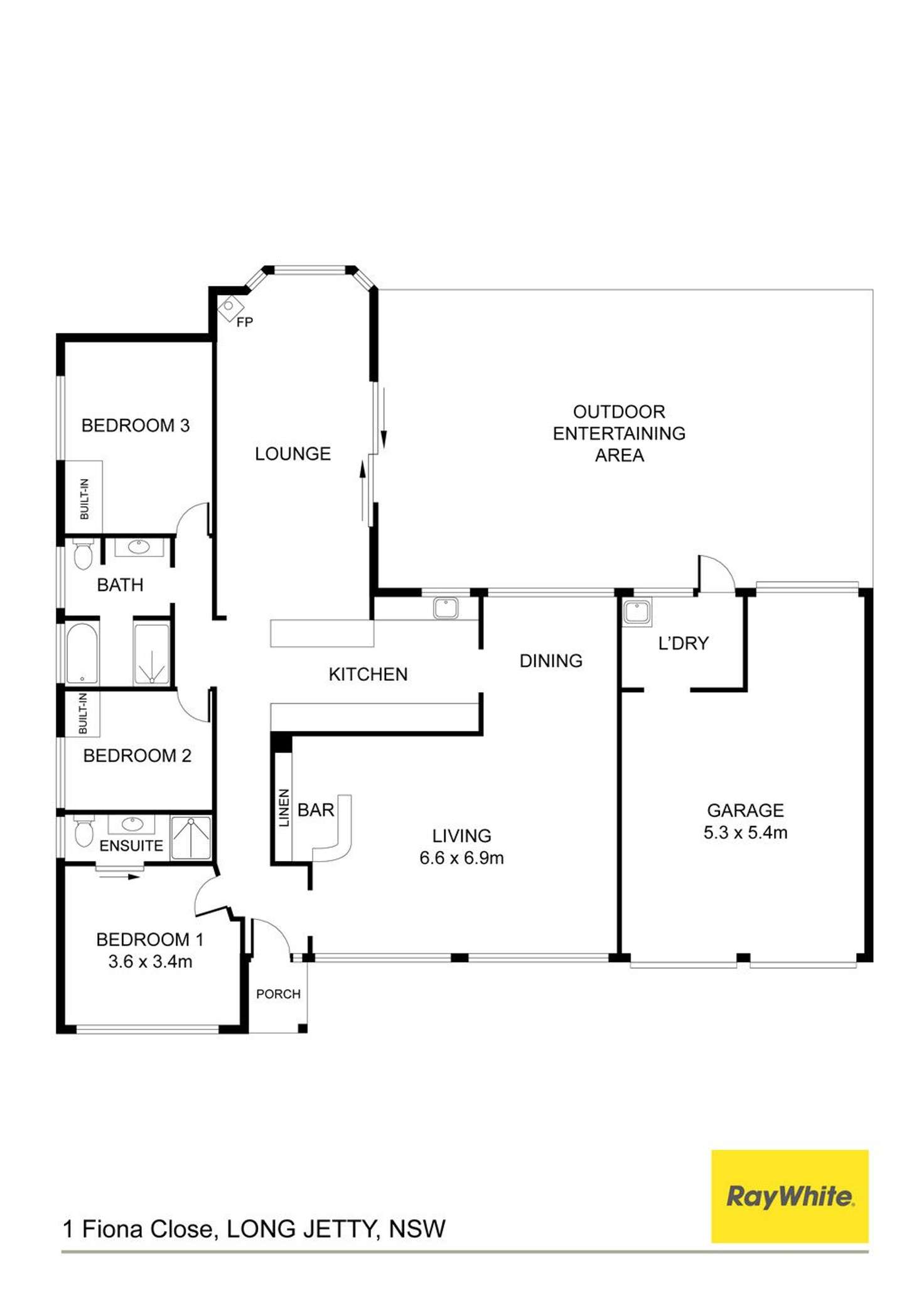 Floorplan of Homely house listing, 1 Fiona Close, Long Jetty NSW 2261