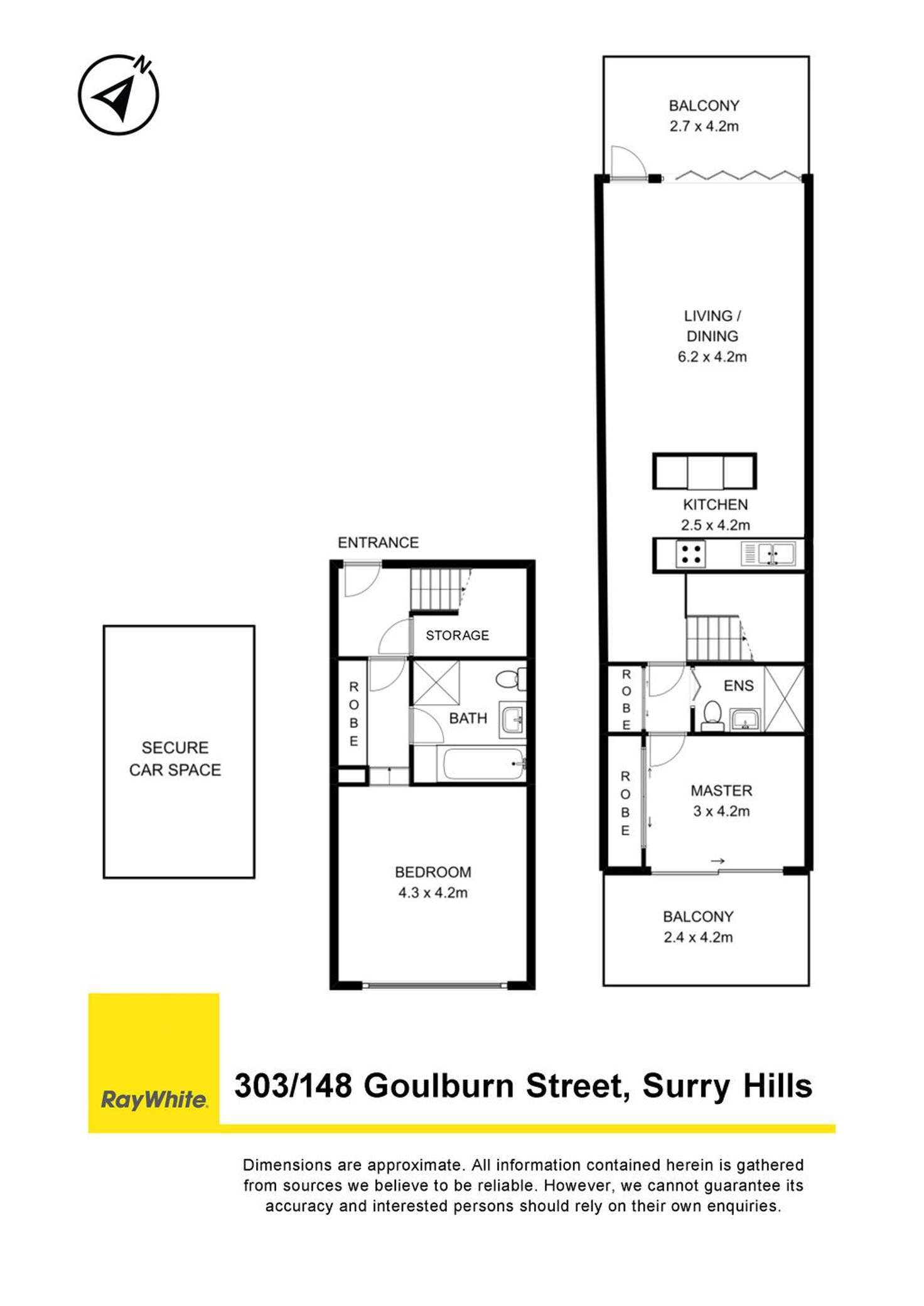 Floorplan of Homely apartment listing, 303/148 Goulburn Street, Surry Hills NSW 2010