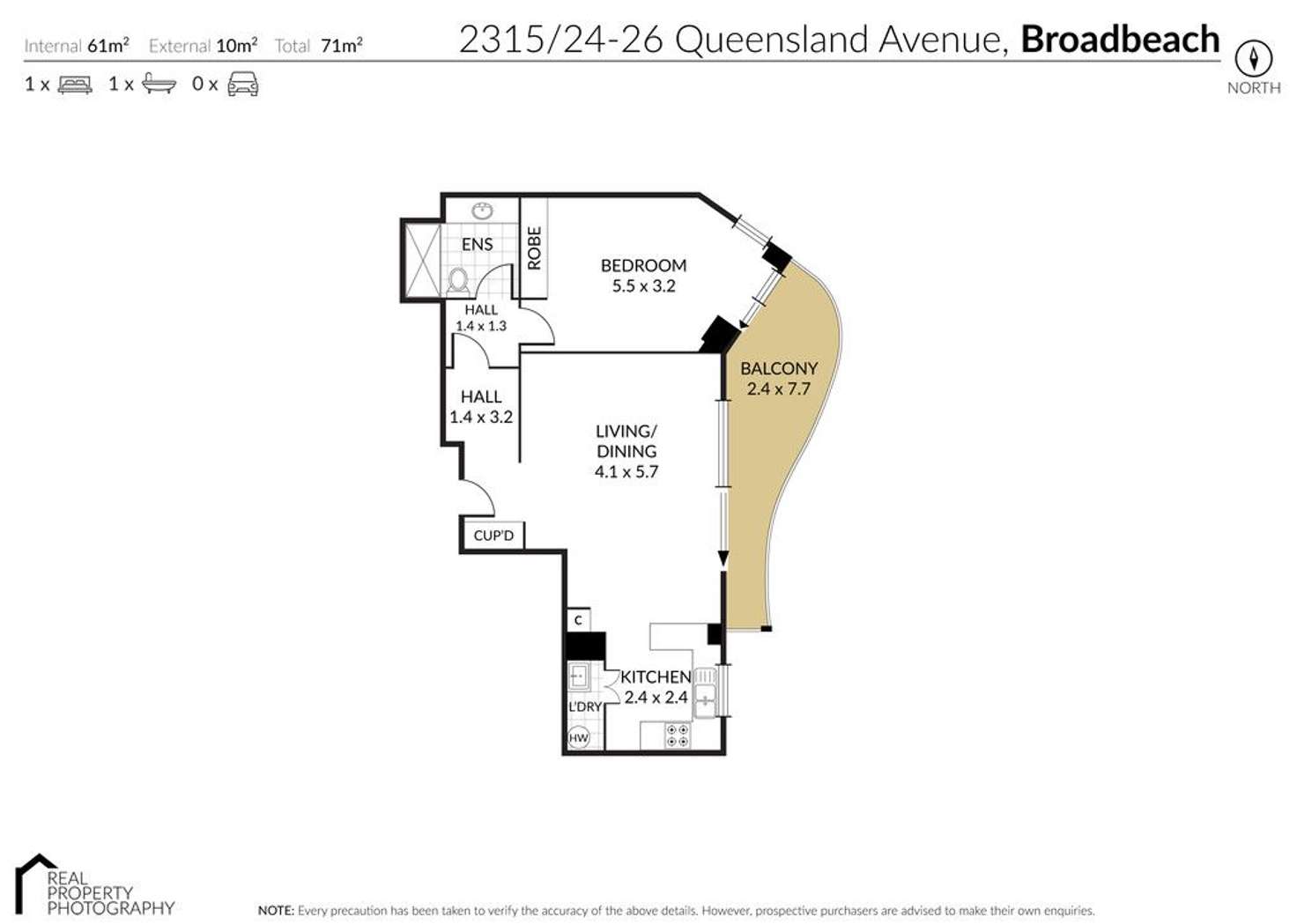 Floorplan of Homely unit listing, 2315/24-26 Queensland Avenue, Broadbeach QLD 4218