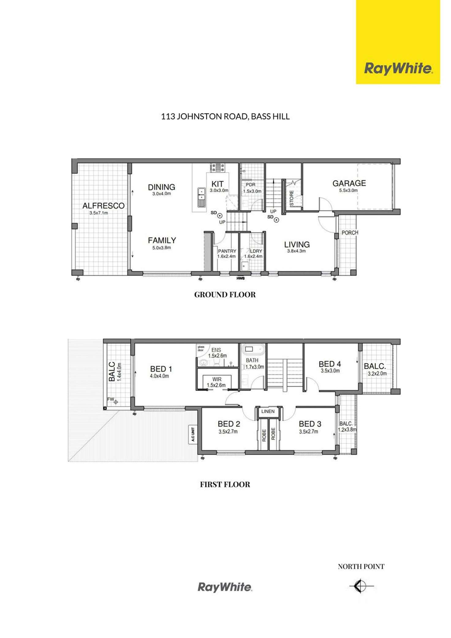 Floorplan of Homely semiDetached listing, 113 Johnston Road, Bass Hill NSW 2197