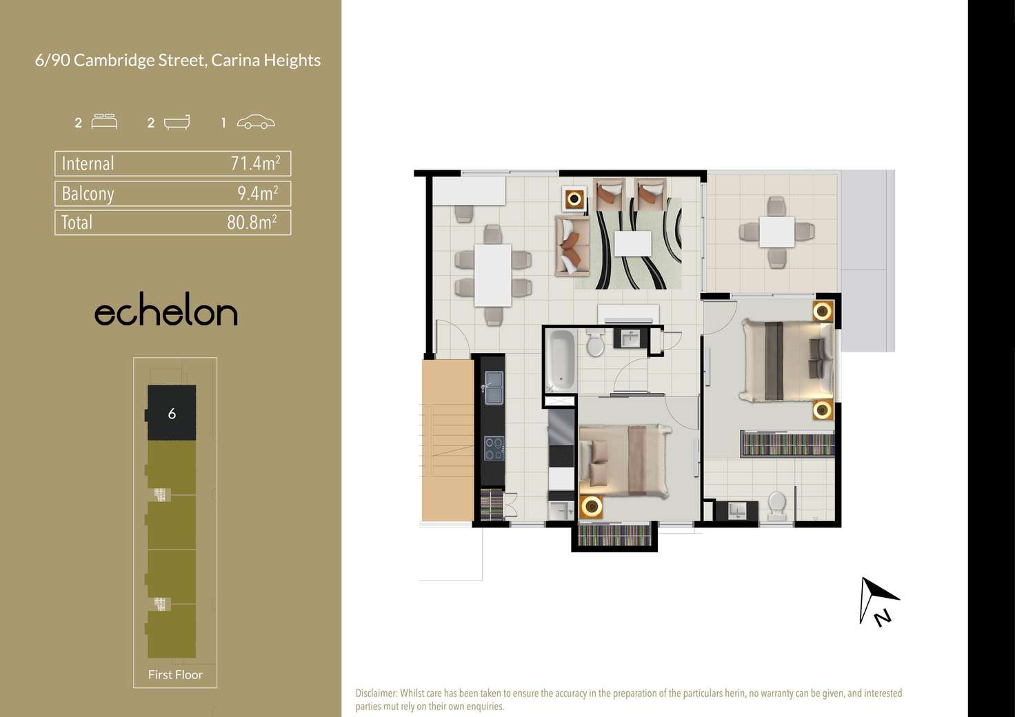 Floorplan of Homely apartment listing, 6/90 Cambridge Street, Carina Heights QLD 4152