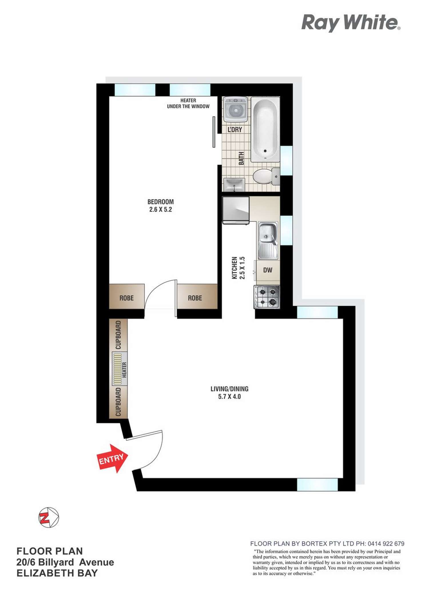 Floorplan of Homely apartment listing, 20/6 Billyard Avenue, Elizabeth Bay NSW 2011