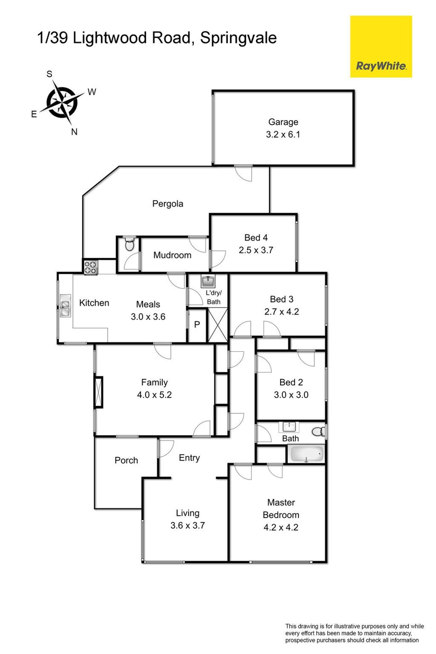 Floorplan of Homely unit listing, 1/39 Lightwood Road, Springvale VIC 3171