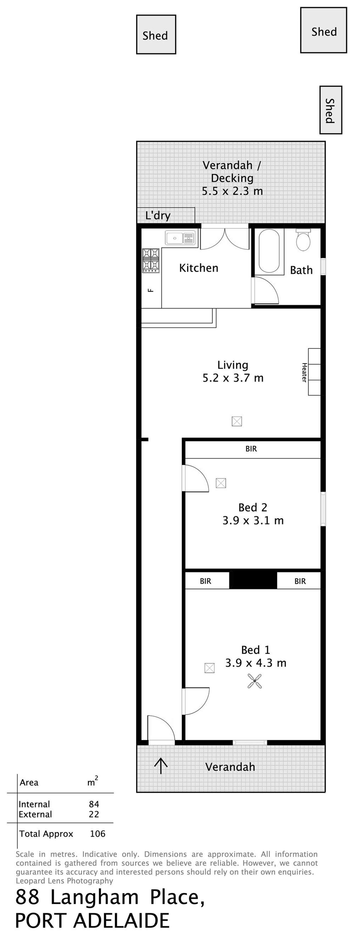 Floorplan of Homely unit listing, 1/88 Langham Place, Port Adelaide SA 5015