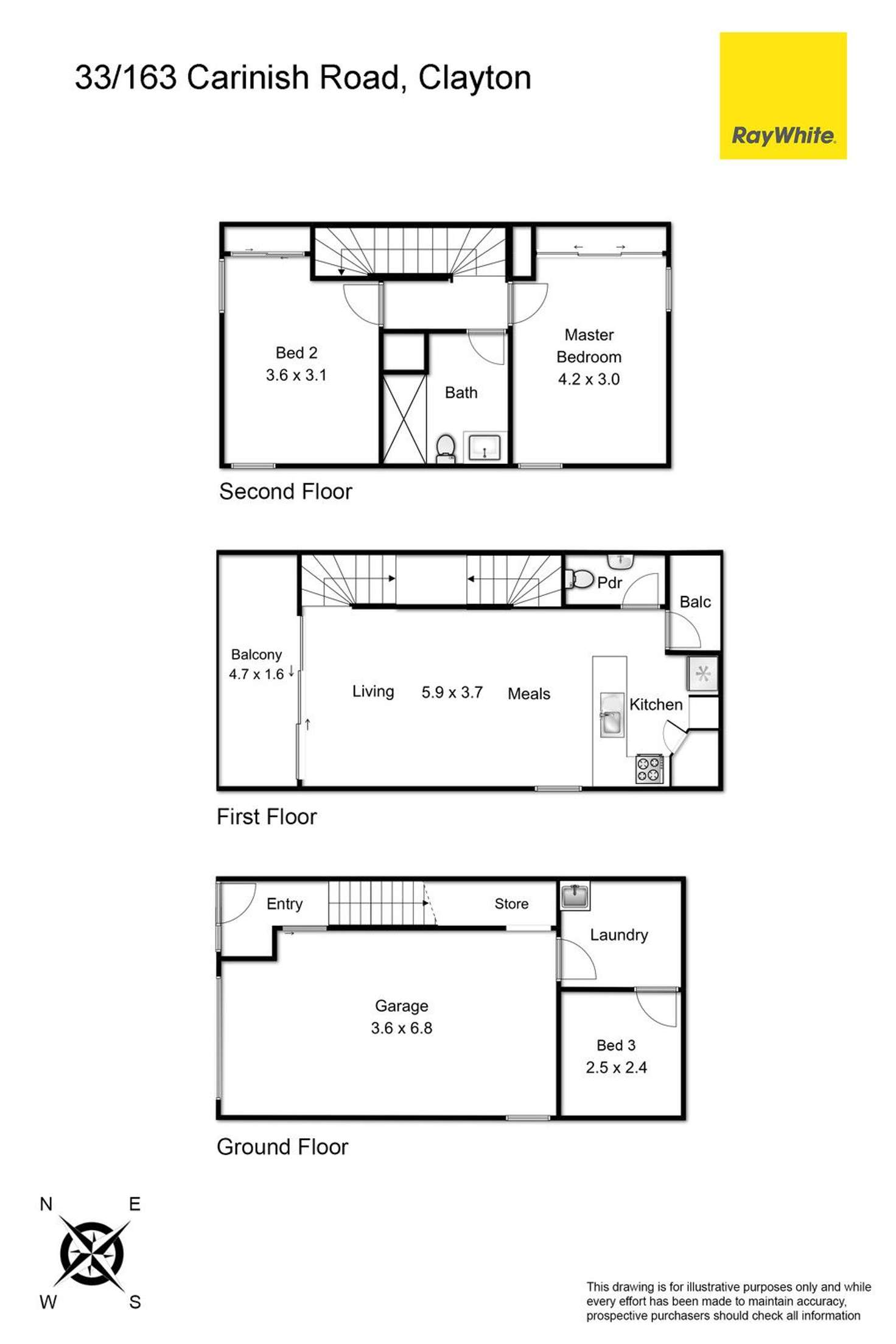 Floorplan of Homely townhouse listing, 33/163 Carinish Road, Clayton VIC 3168