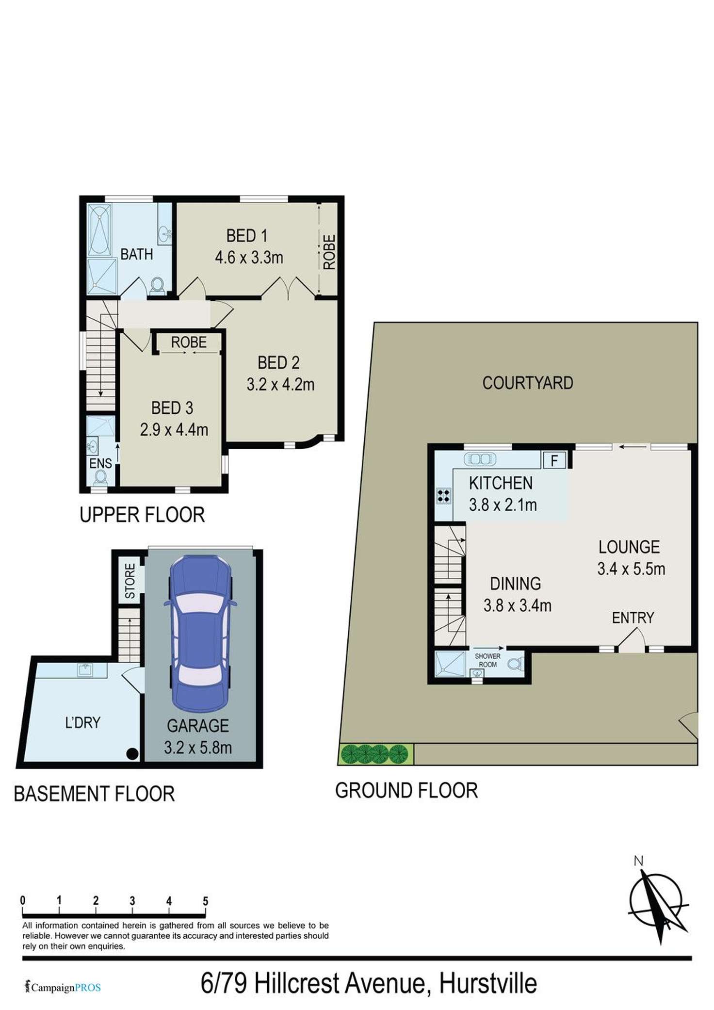 Floorplan of Homely townhouse listing, 6/79 Hillcrest Avenue, Hurstville Grove NSW 2220