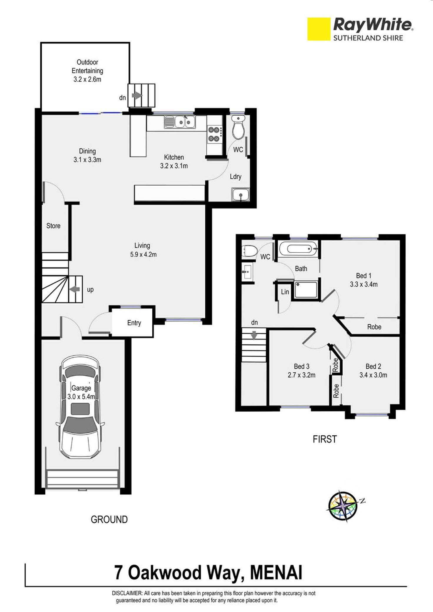 Floorplan of Homely townhouse listing, 7 Oakwood Way, Menai NSW 2234