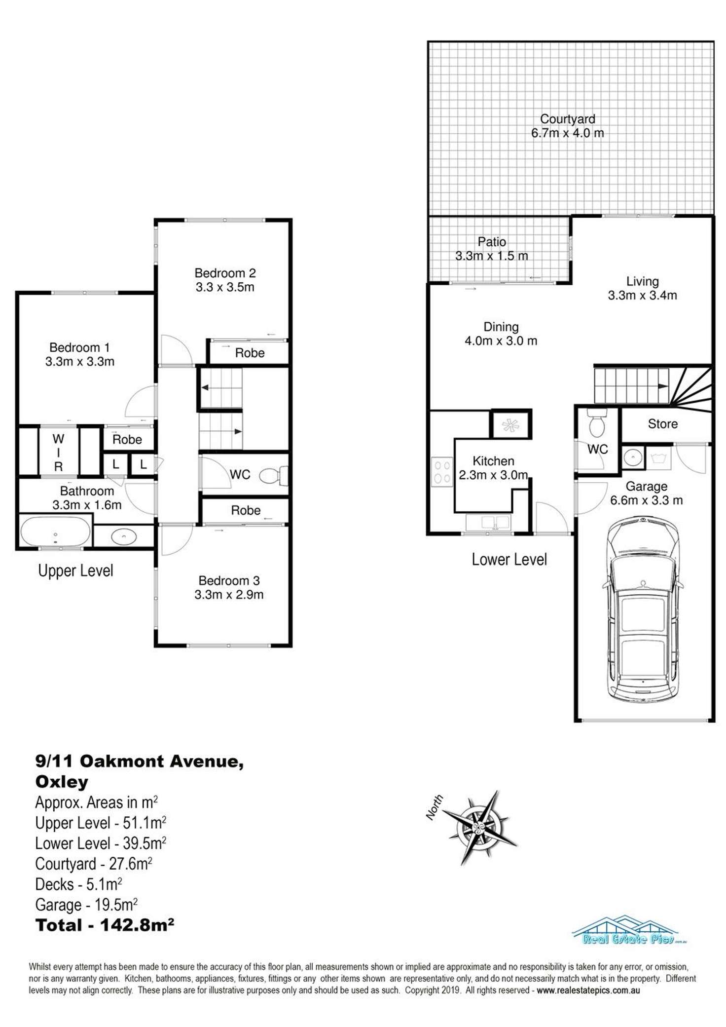 Floorplan of Homely townhouse listing, 9/11 Oakmont Avenue, Oxley QLD 4075
