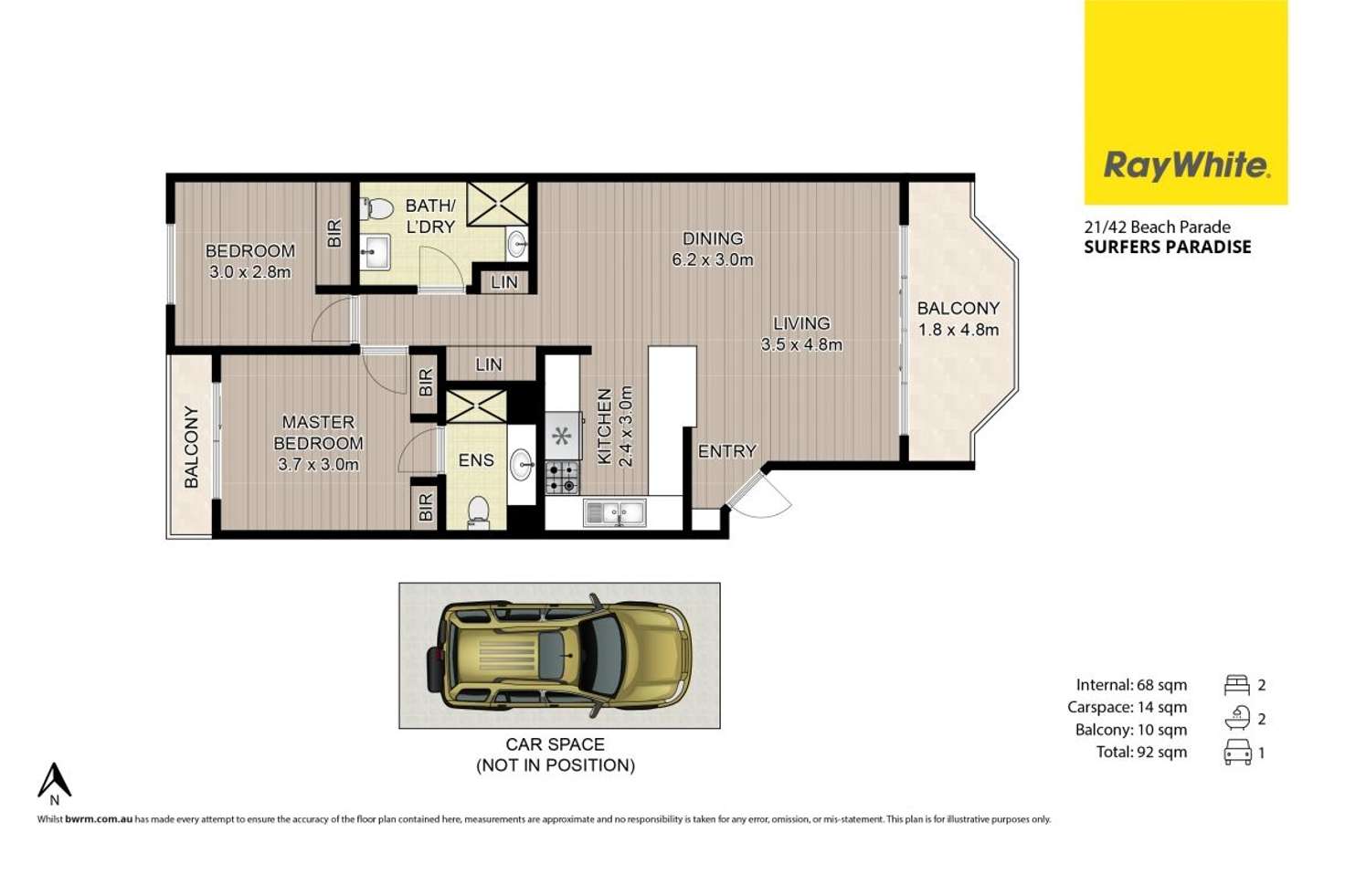 Floorplan of Homely unit listing, 21/42 Beach Parade, Surfers Paradise QLD 4217