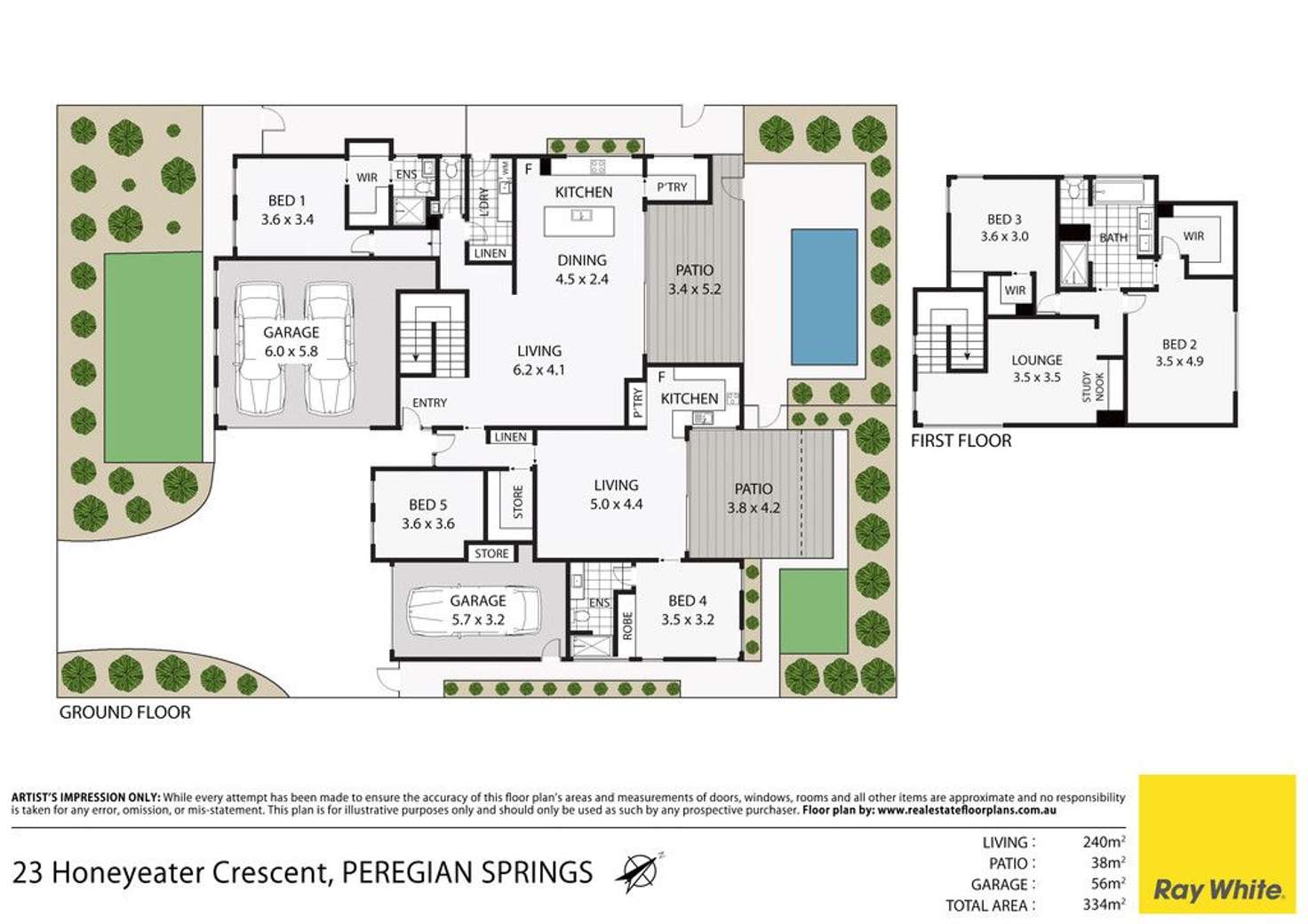 Floorplan of Homely house listing, 23 Honeyeater Crescent, Peregian Springs QLD 4573