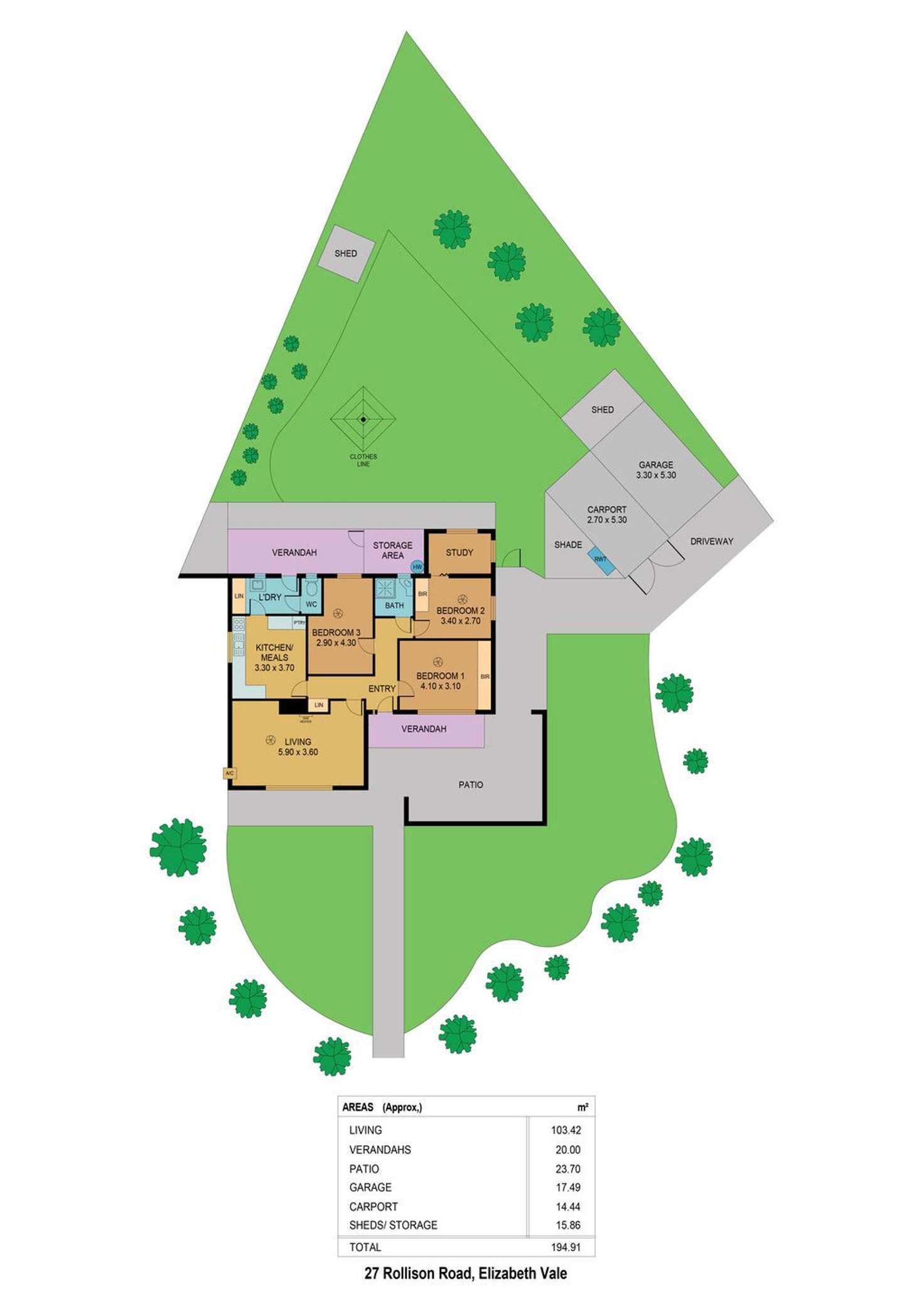 Floorplan of Homely house listing, 27 Rollison Road, Elizabeth Vale SA 5112