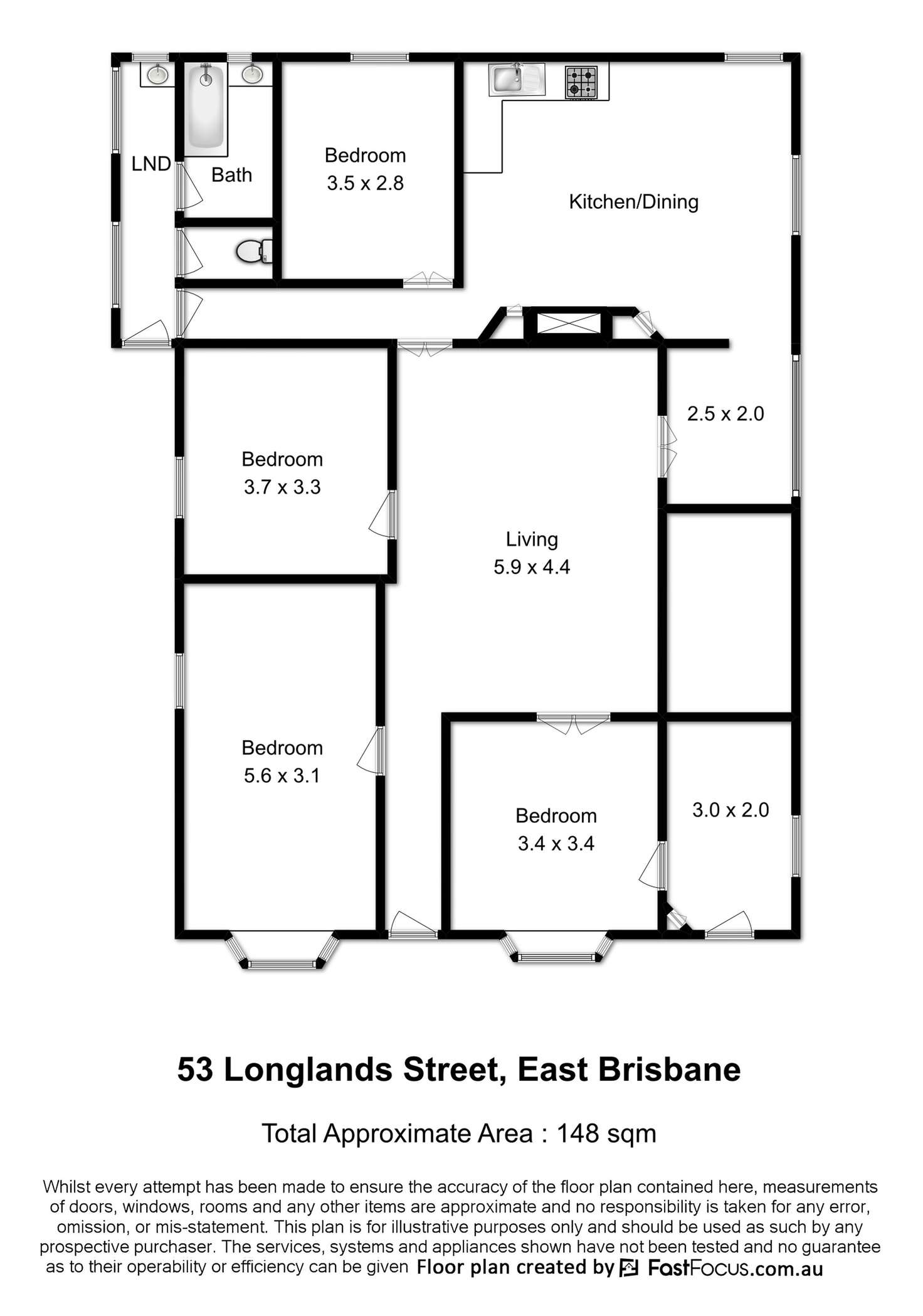Floorplan of Homely house listing, 53 Longlands Street, East Brisbane QLD 4169