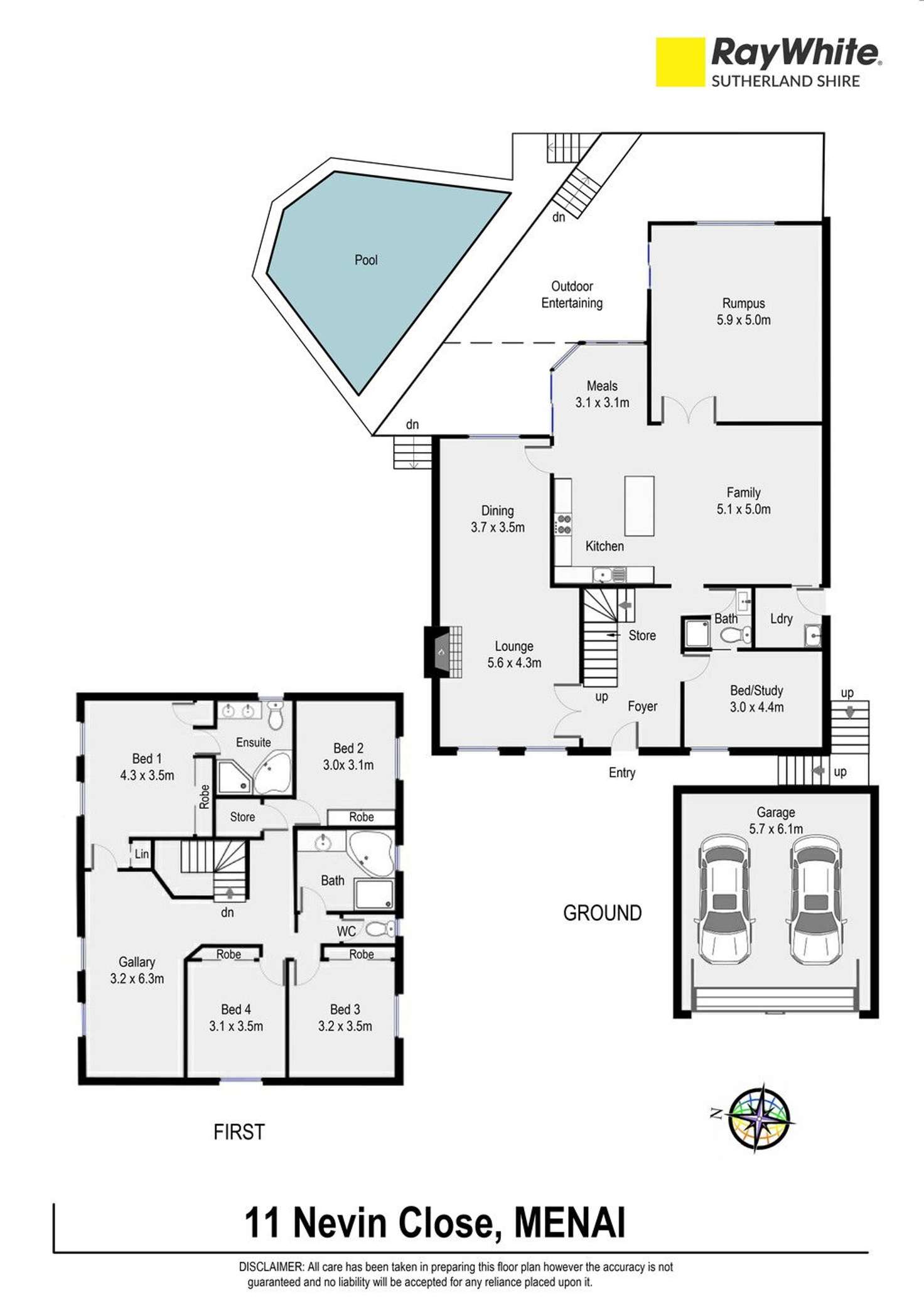 Floorplan of Homely house listing, 11 Nevin Close, Menai NSW 2234